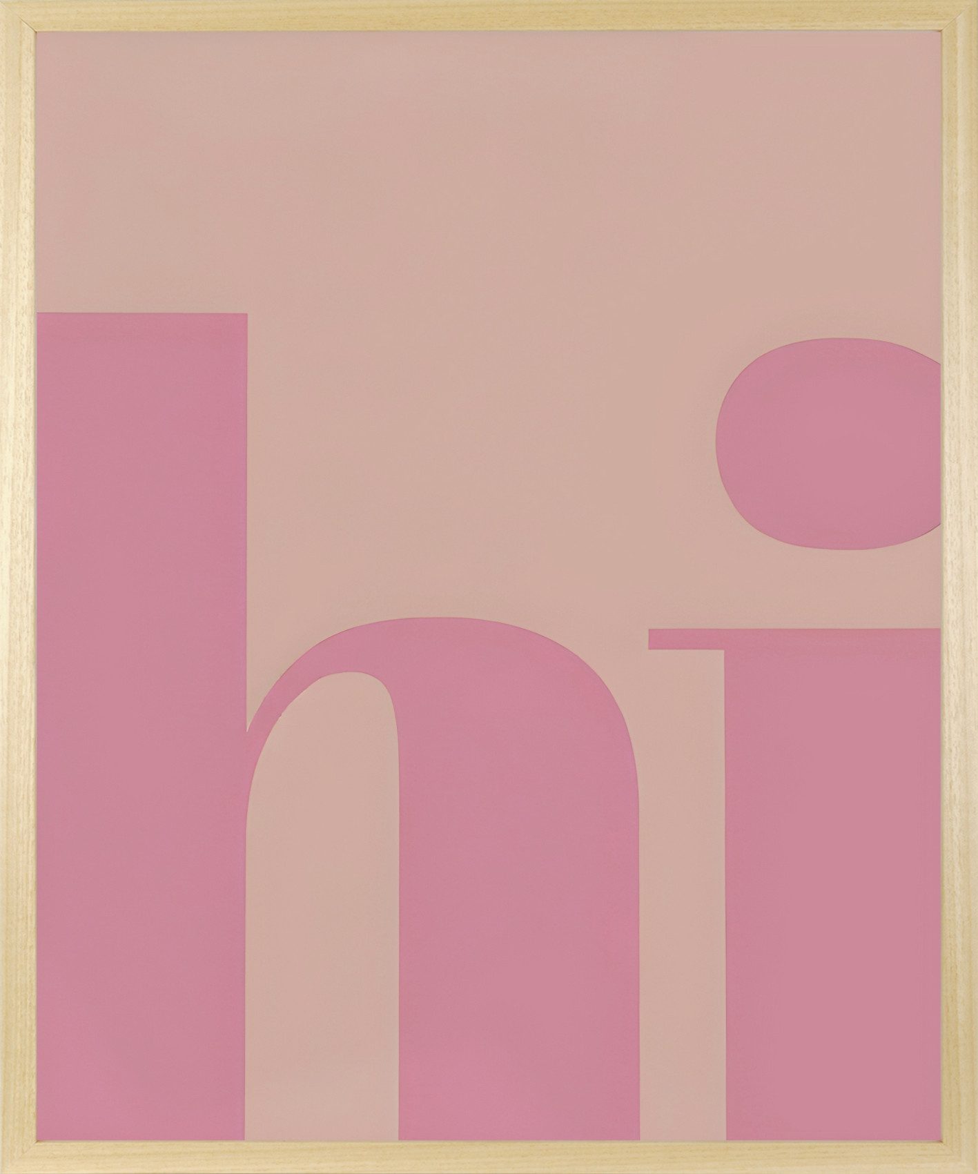 queence Bild mit Rahmen Wanddeko "Hi" Schriftzug, Kunst, Schriftzug (1 St), Kunstdruck in Pastell mit einem Echtholzrahmen