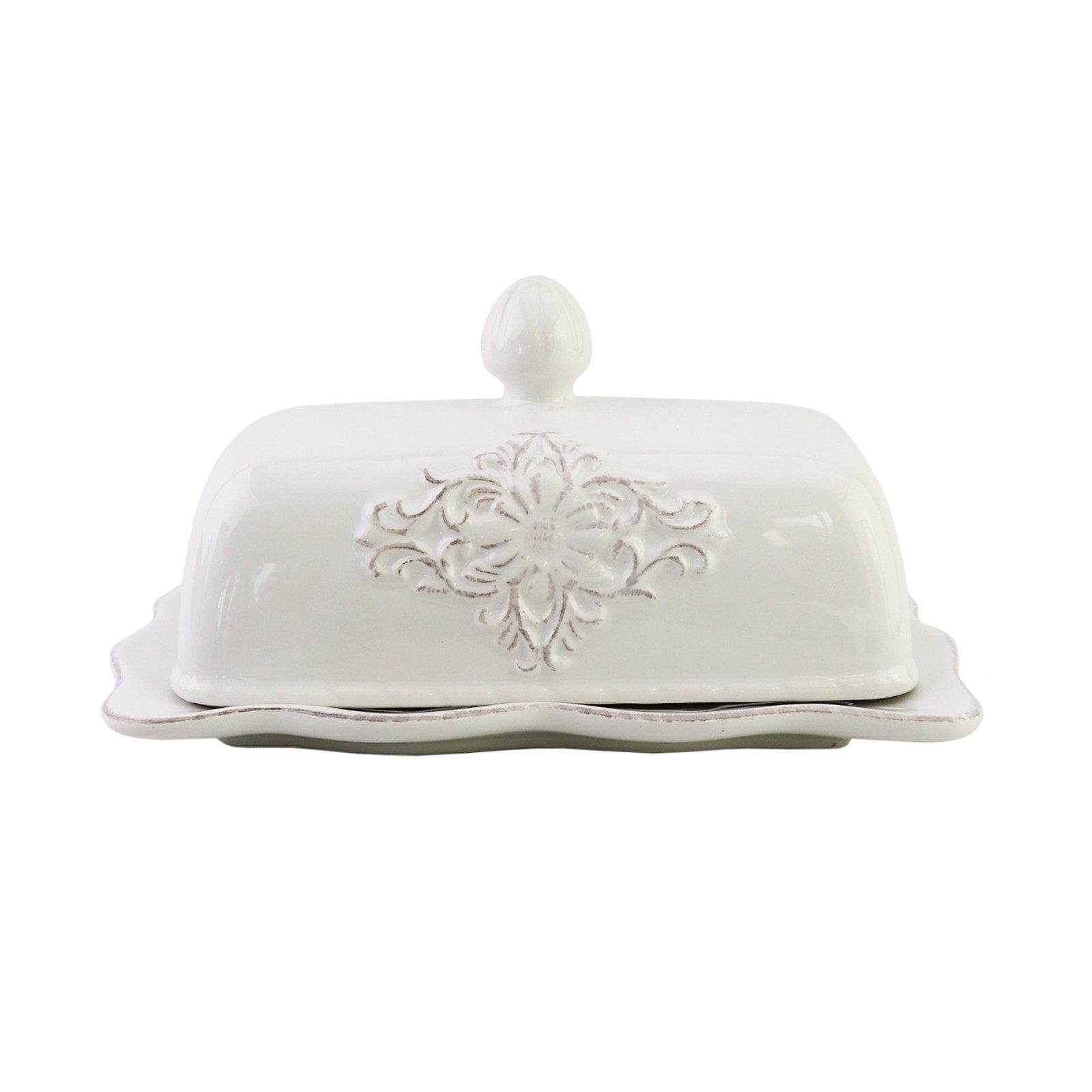 Neuetischkultur Butterdose Butterdose Keramik weiß Bessie, Keramik, (Stück, 1-tlg., 1 Butterdose mit Deckel), Aufbewahrungsdose für Butter oder Margarine mit Deckel