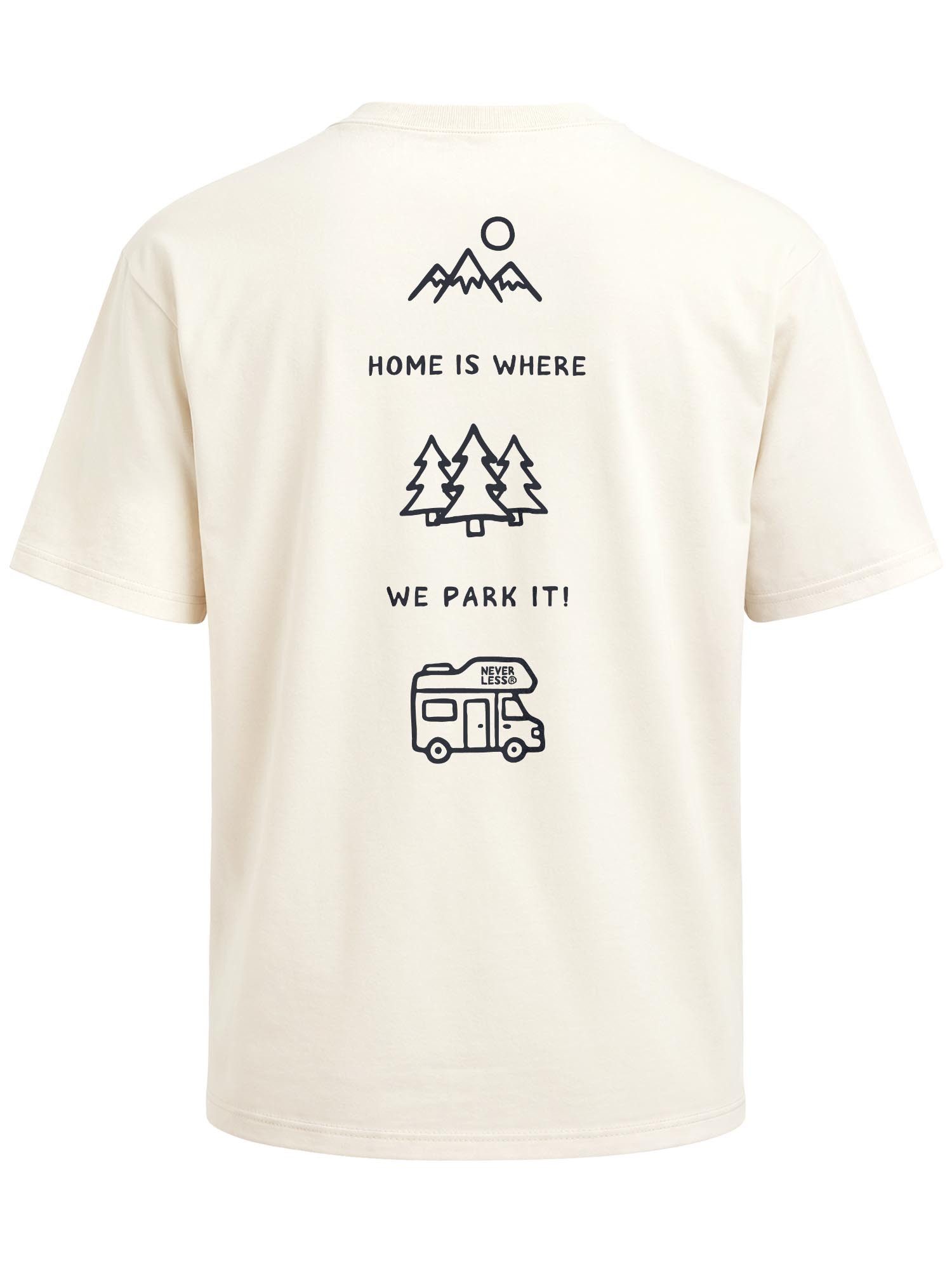 Oversize-Shirt Herren T-Shirt - Minimalistic Camping - Oversized Relaxed Fit
