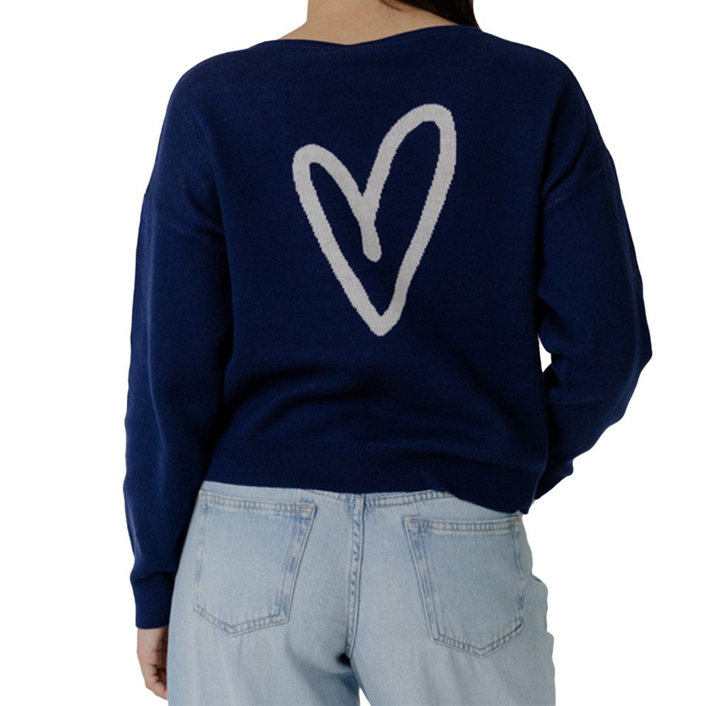 V-Ausschnitt-Pullover Wollma Hearteck