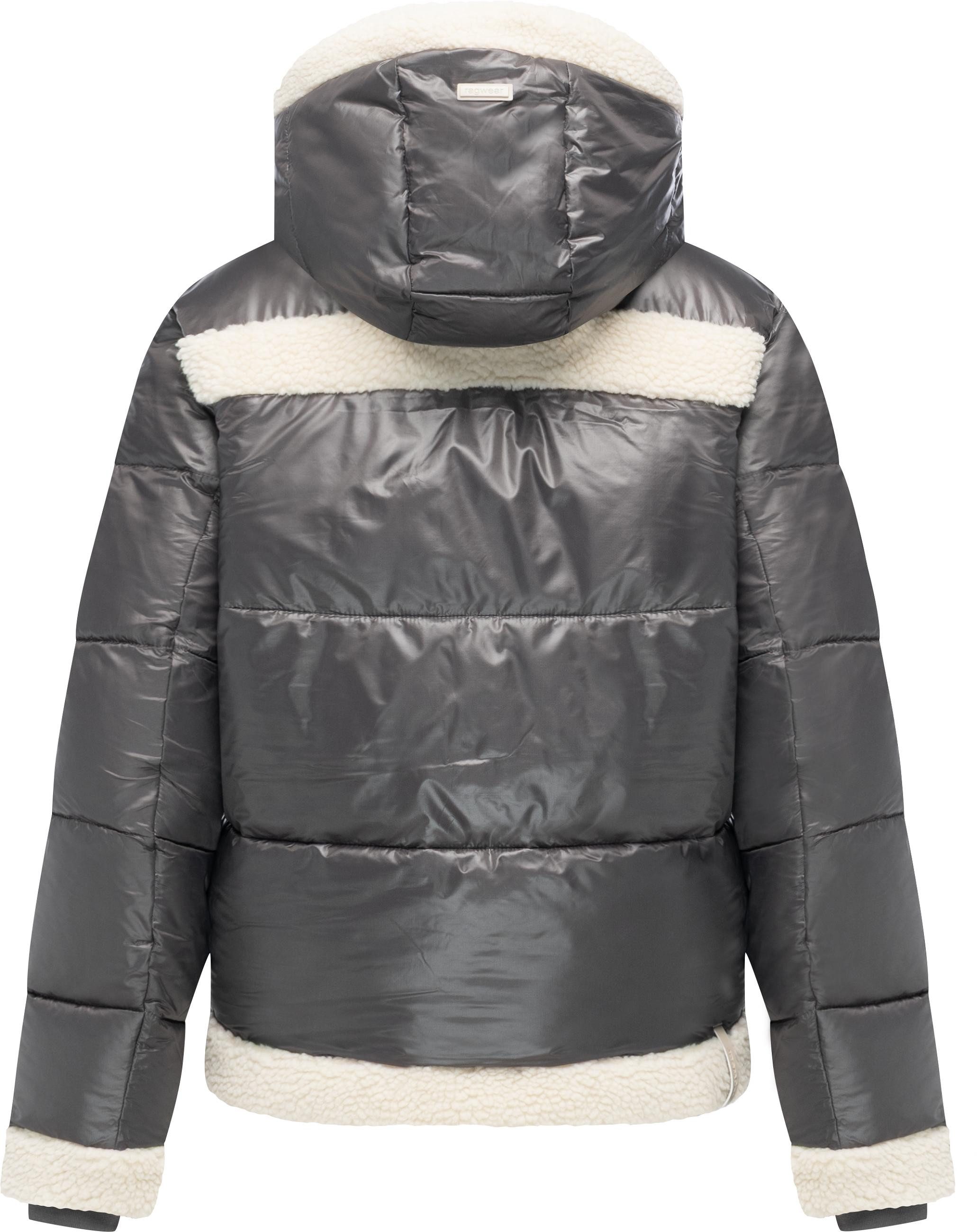 Ragwear Winterjacke Editah Shiny YOUMODO Jacke mit Plüsch-Details und glänzender Optik