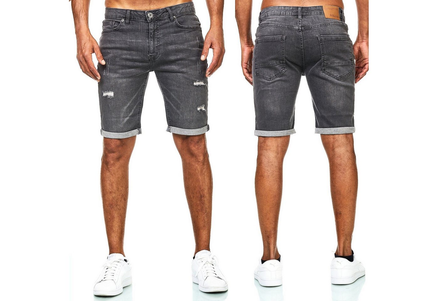 iKENNAS Jeansshorts Herren Jeansshorts Bermudar Kurze Hoset (Short 717-04) L.Grau W38