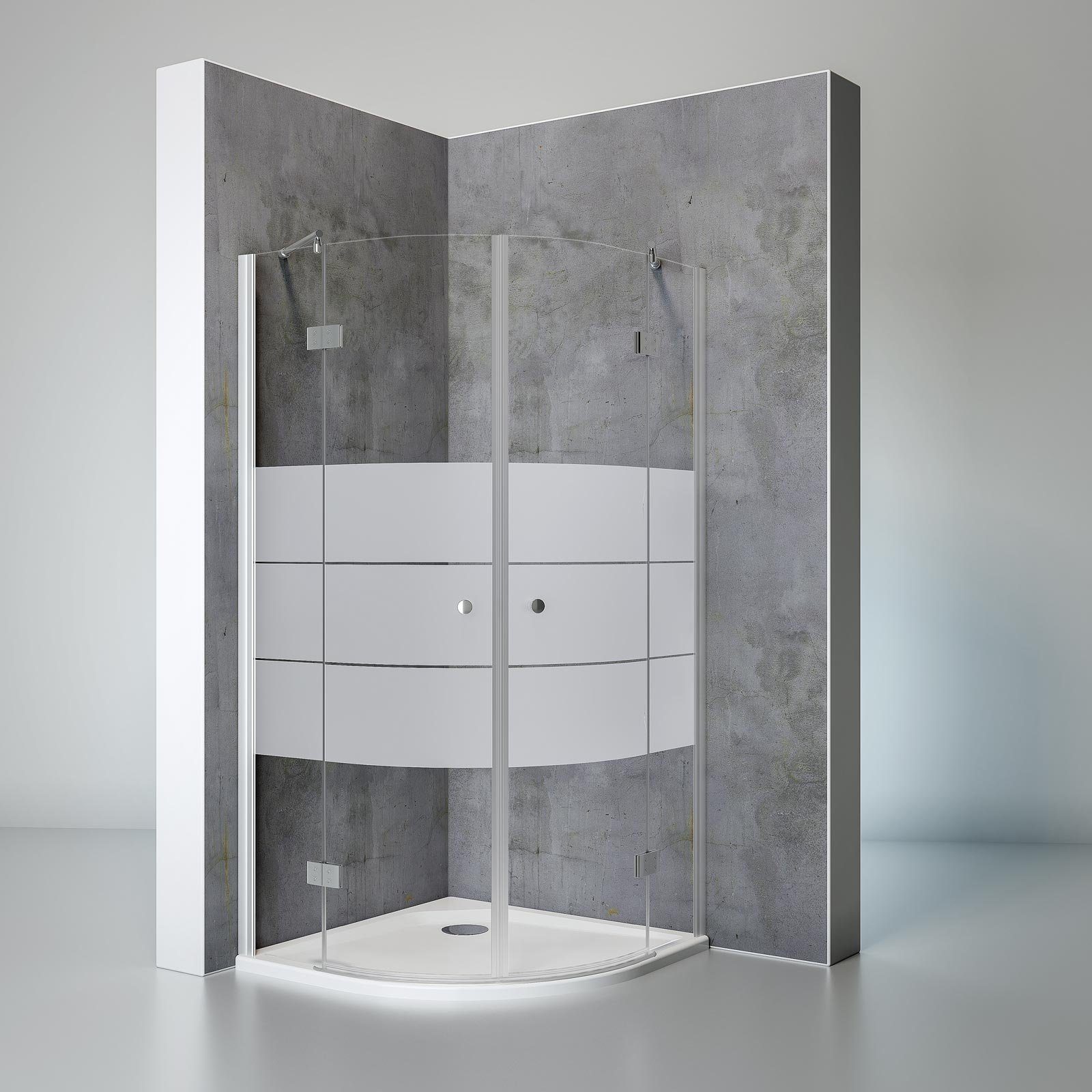 Schulte Runddusche Youngline Höhe: 190 cm, BxT: 80x80 cm, 5 mm Sicherheitsglas, passend für Duschwannen mit Radius 550 mm, Dekor Depoli light