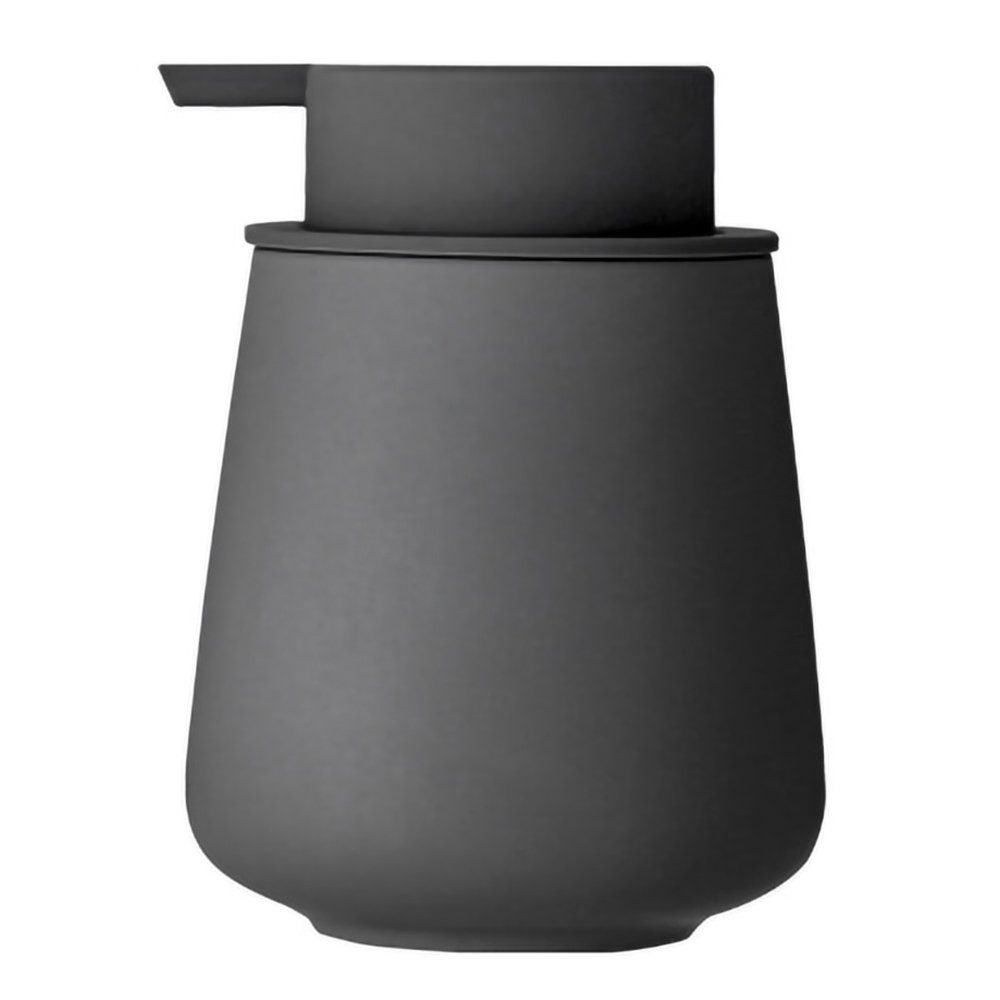 GelldG Seifenspender Spülmittelspender, Dispenser Keramik 350ml, großer Pumpenkopf Grau