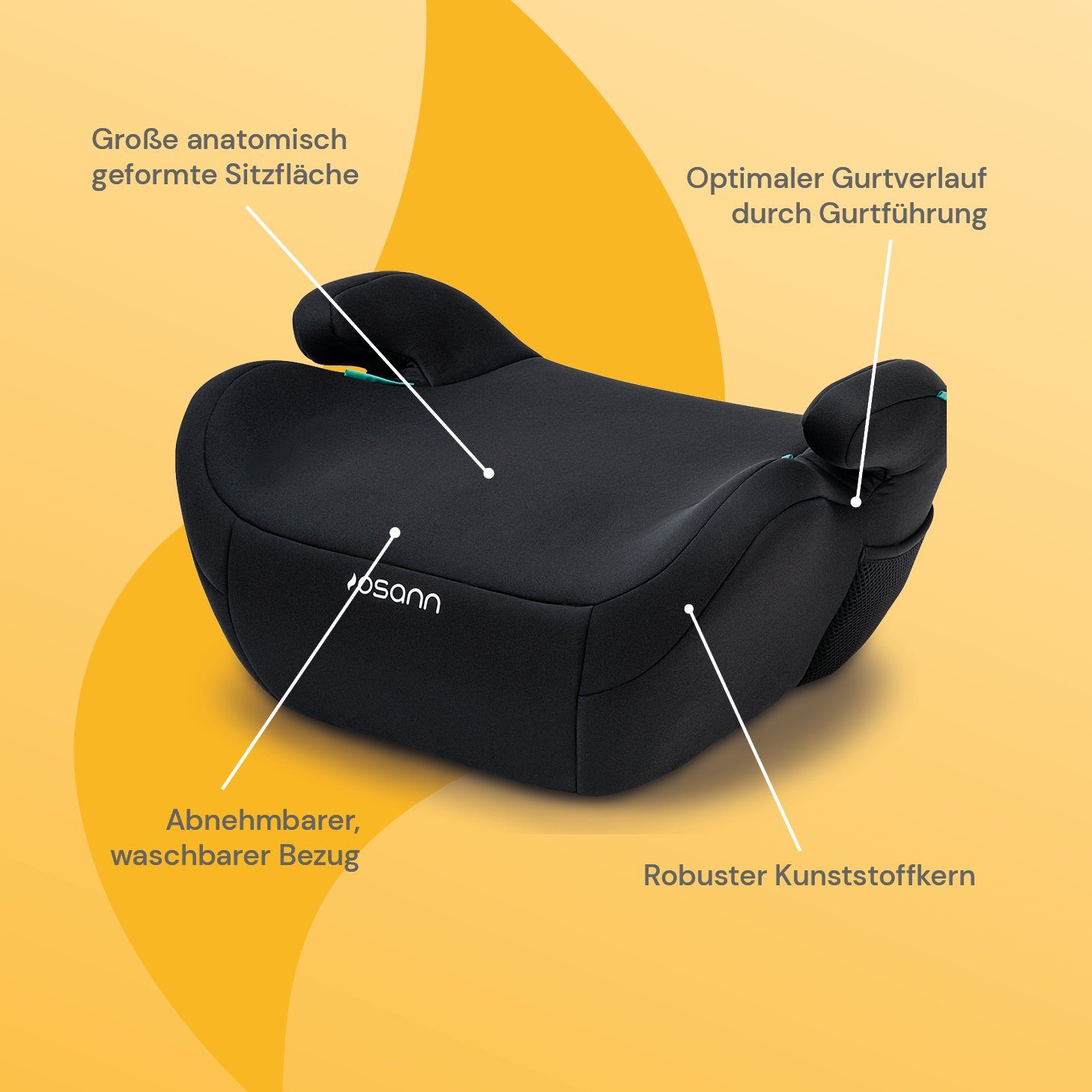 Osann Kindersitzerhöhung Up i-Size, ab: 7 Jahren, bis: 12 Jahre, ab: 125 cm, bis: 150 cm, Sitzerhöhung Auto Kinder ab 125 cm, Sitzschale, Booster