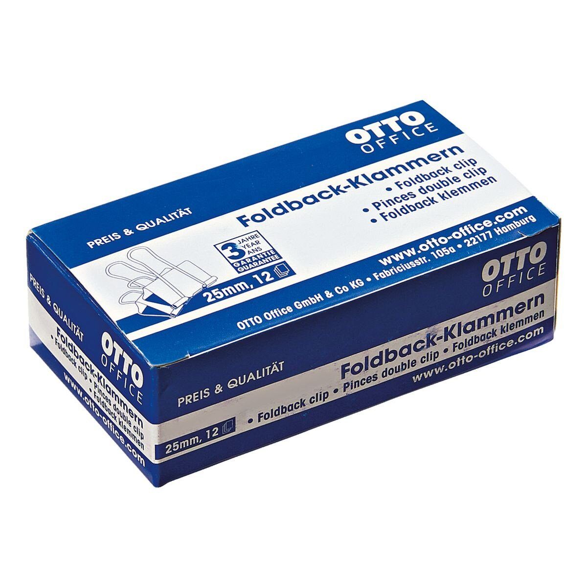 Otto Office Büroklammer, Klemmbreite 25 mm / Klemmstärke 9 mm, 12 Stück
