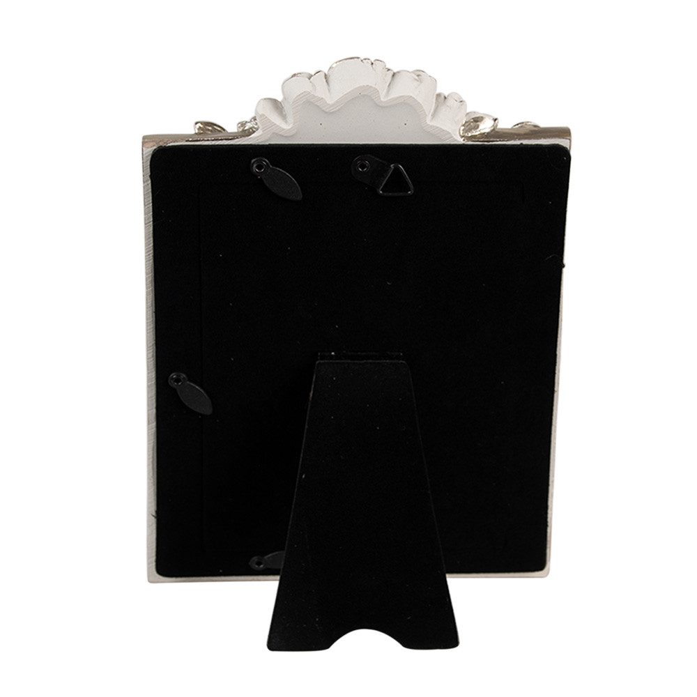 Clayre & Eef Bilderrahmen Bilderrahmen 10x15 cm Weiß mit Blumenmotiv Polyresin Deko