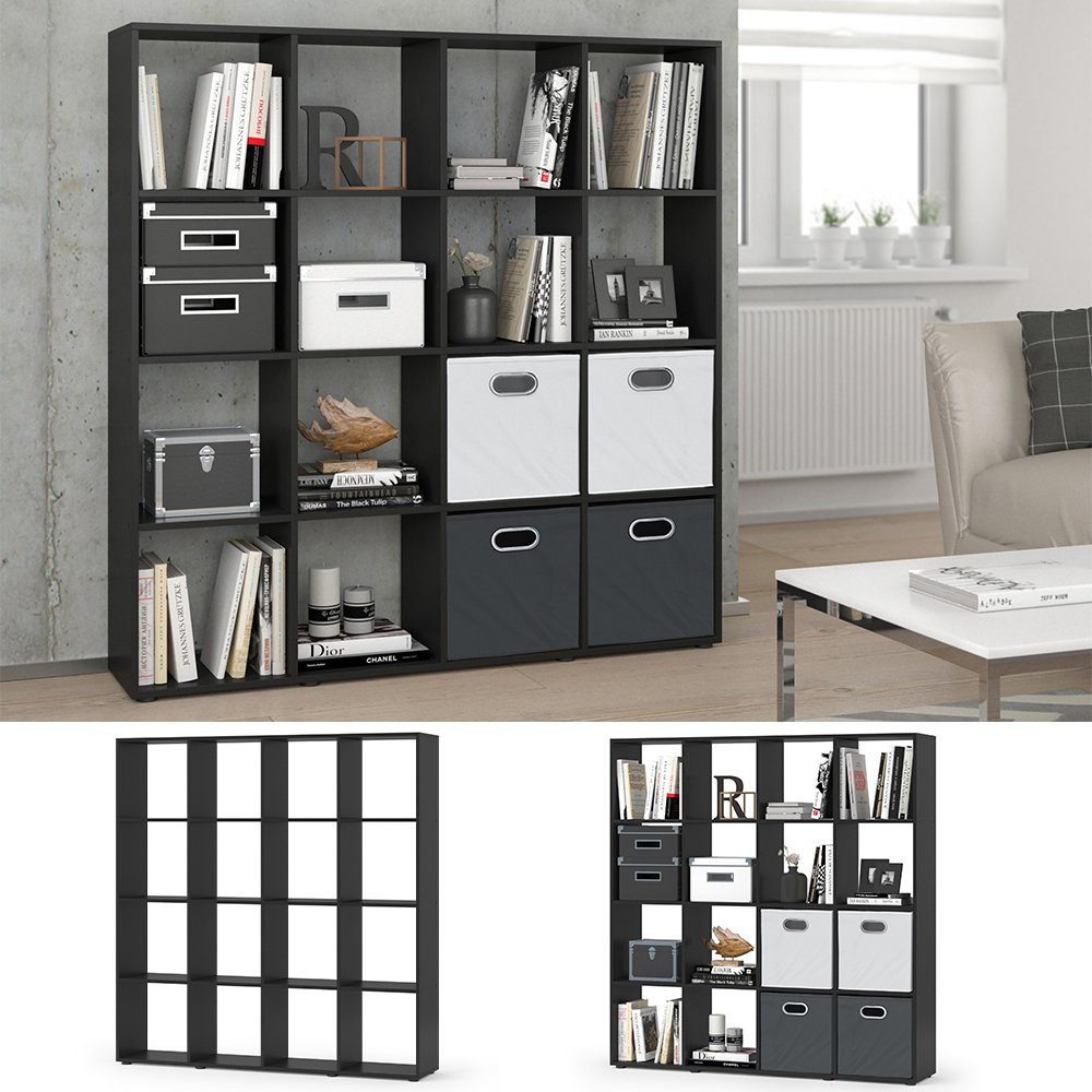 Vicco Raumteiler Karree, Schwarz, 138.5 x günstig online kaufen