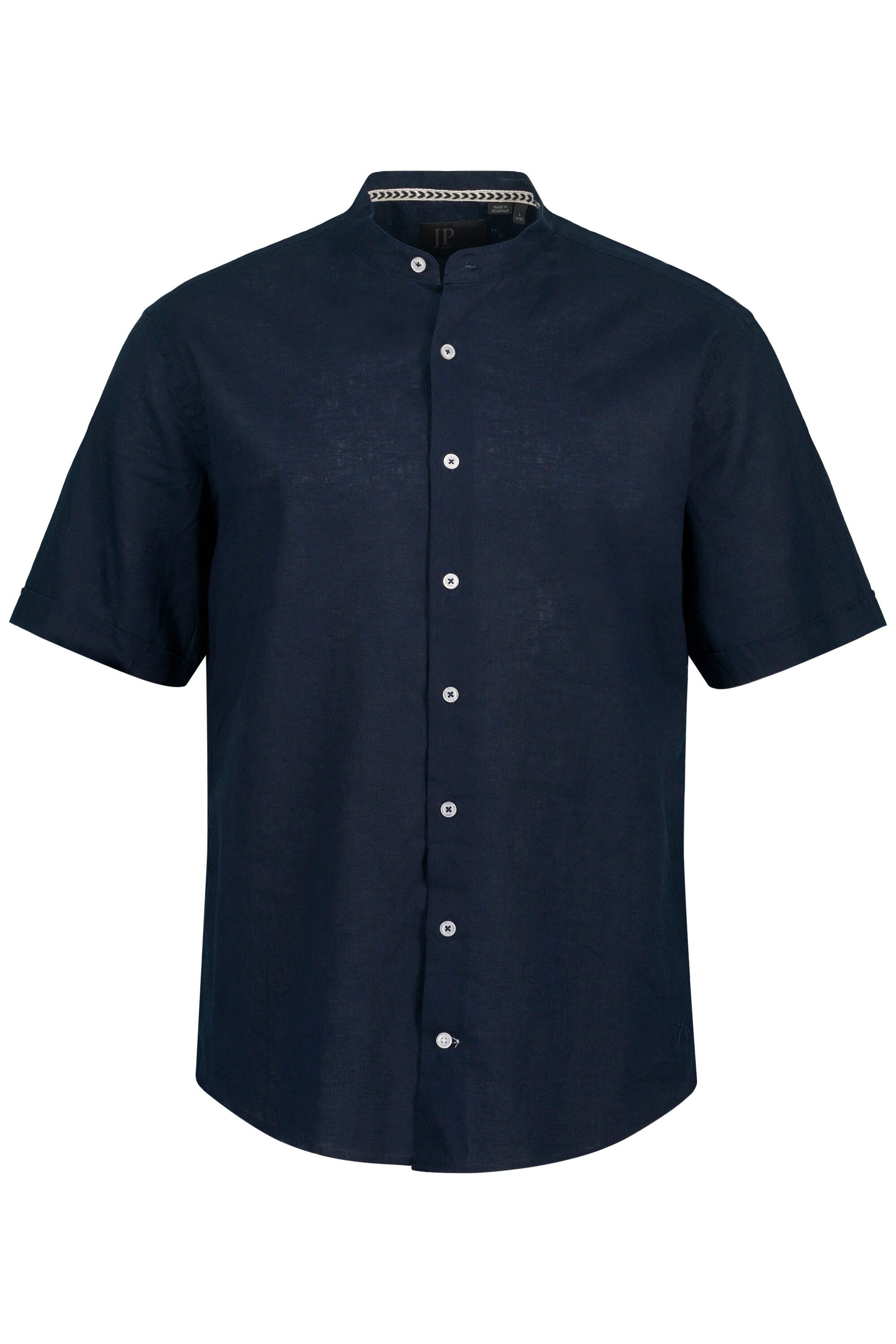 JP1880 Kurzarmhemd Hemd Halbarm Leinenmix Stehkragen günstig online kaufen