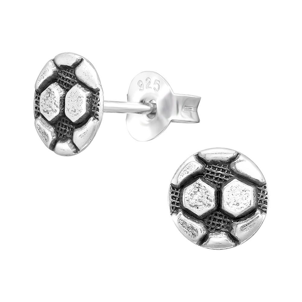 Order & Smile Schmuck Paar Ohrstecker Ohrstecker Jungs Fussball: Kinder Ohrringe Silber 925
