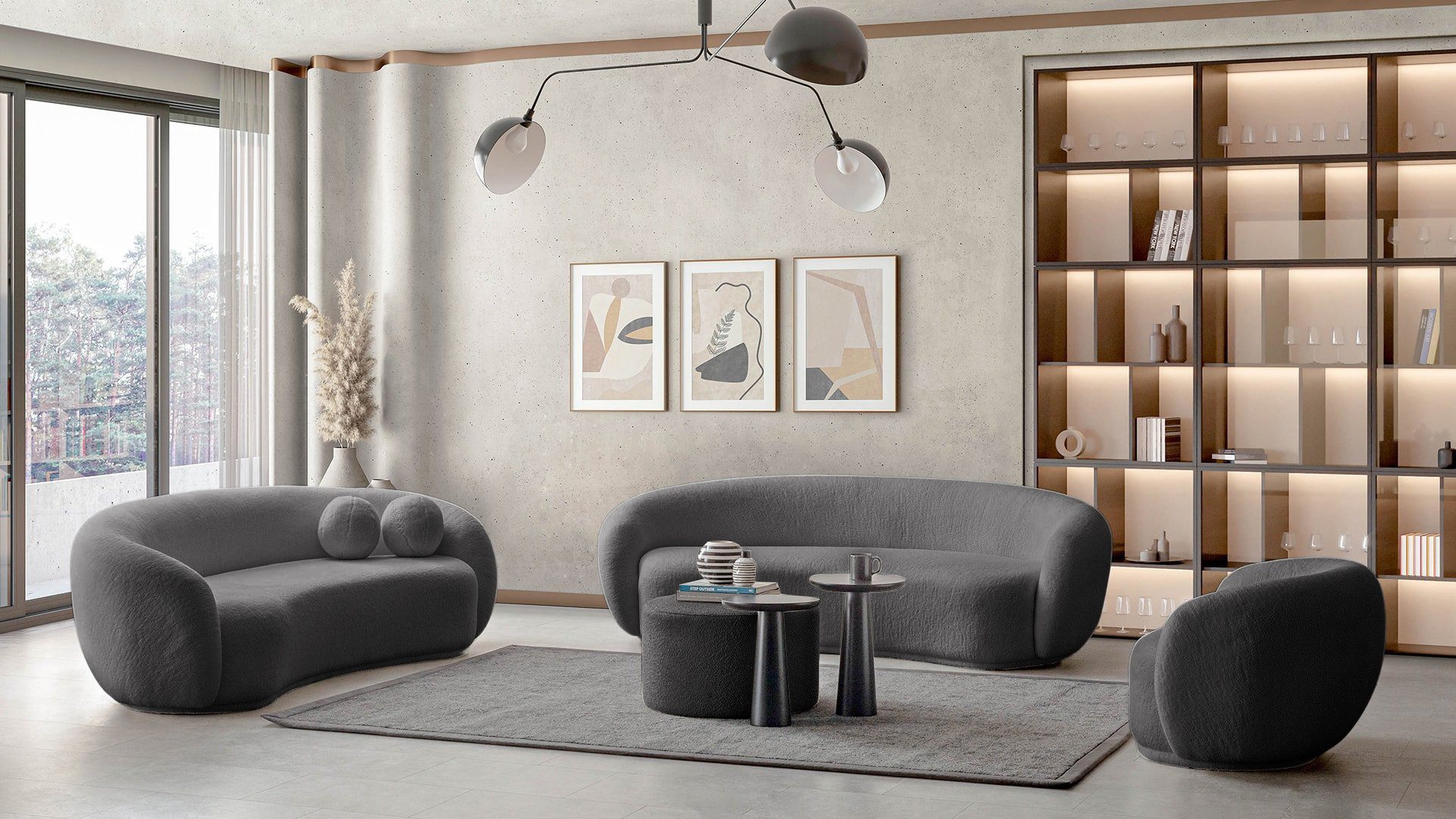 Palms-Store Sofa Set Mia in 5 verschiedenen Farbvarianten & Sitzausführungen, Hohe Belastbarkeit: bis zu 120 kg pro Sitzfläche