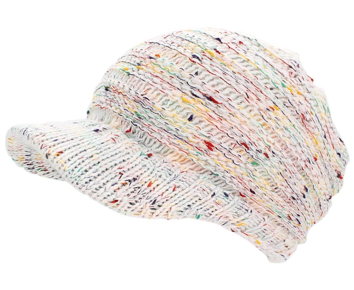 OWNGIGI Beanie Hat Winter Gestrickte Bunte Skimütze Mit Pom Pom