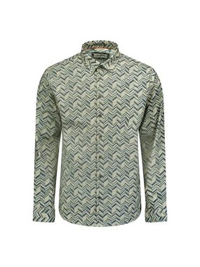 NO EXCESS Langarmhemd Shirt Stretch Allover Printed