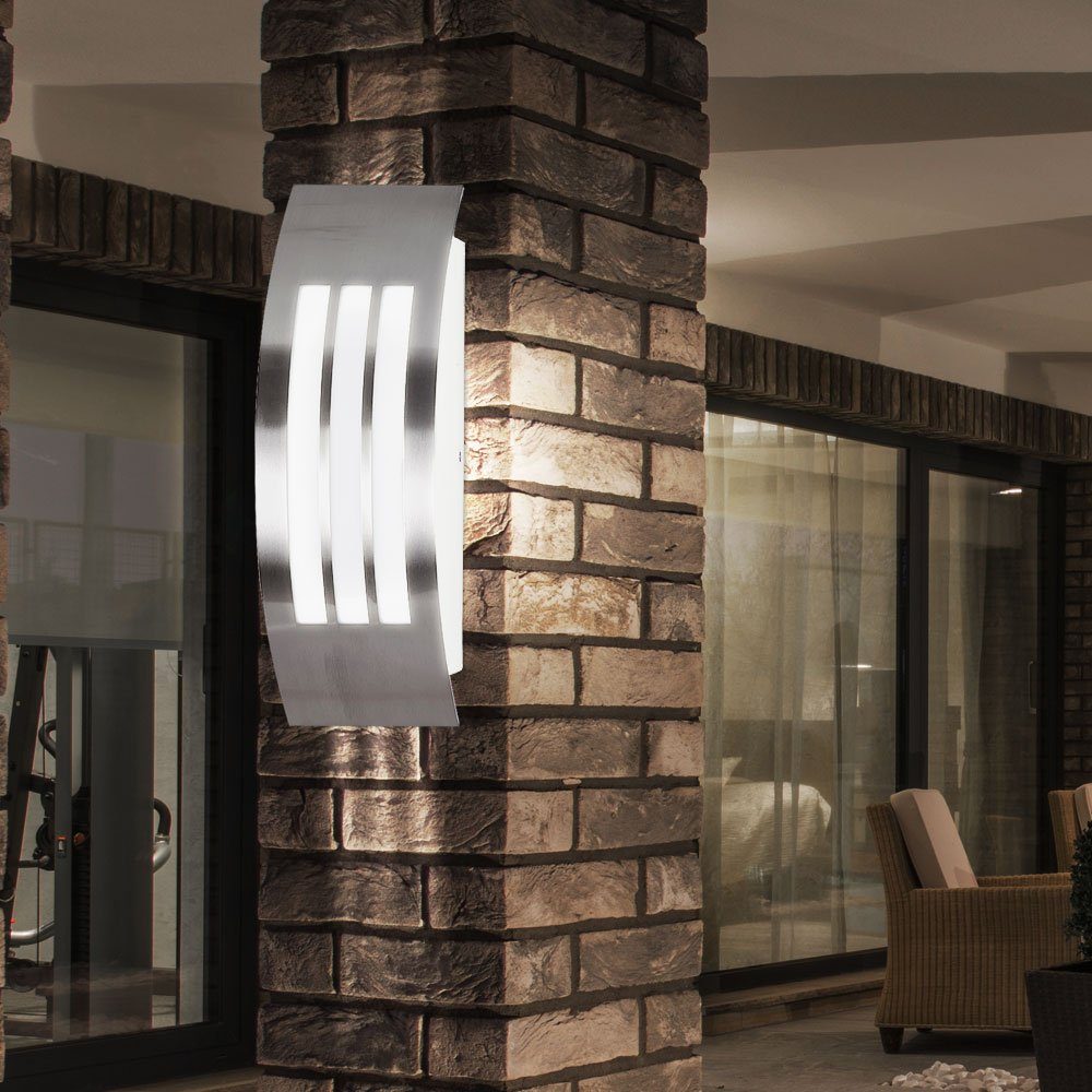 etc-shop Außen-Wandleuchte, silber Fassadenlampe Leuchtmittel Außenwandleuchten Wandlampe nicht Gartenleuchte inklusive