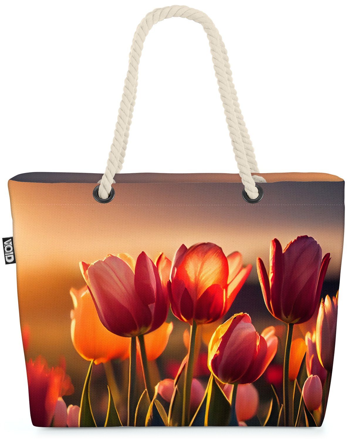 VOID Strandtasche (1-tlg), Tulpen Sonnenuntergang Blumen Holland niederlande Blumen Tulpen Tulpe