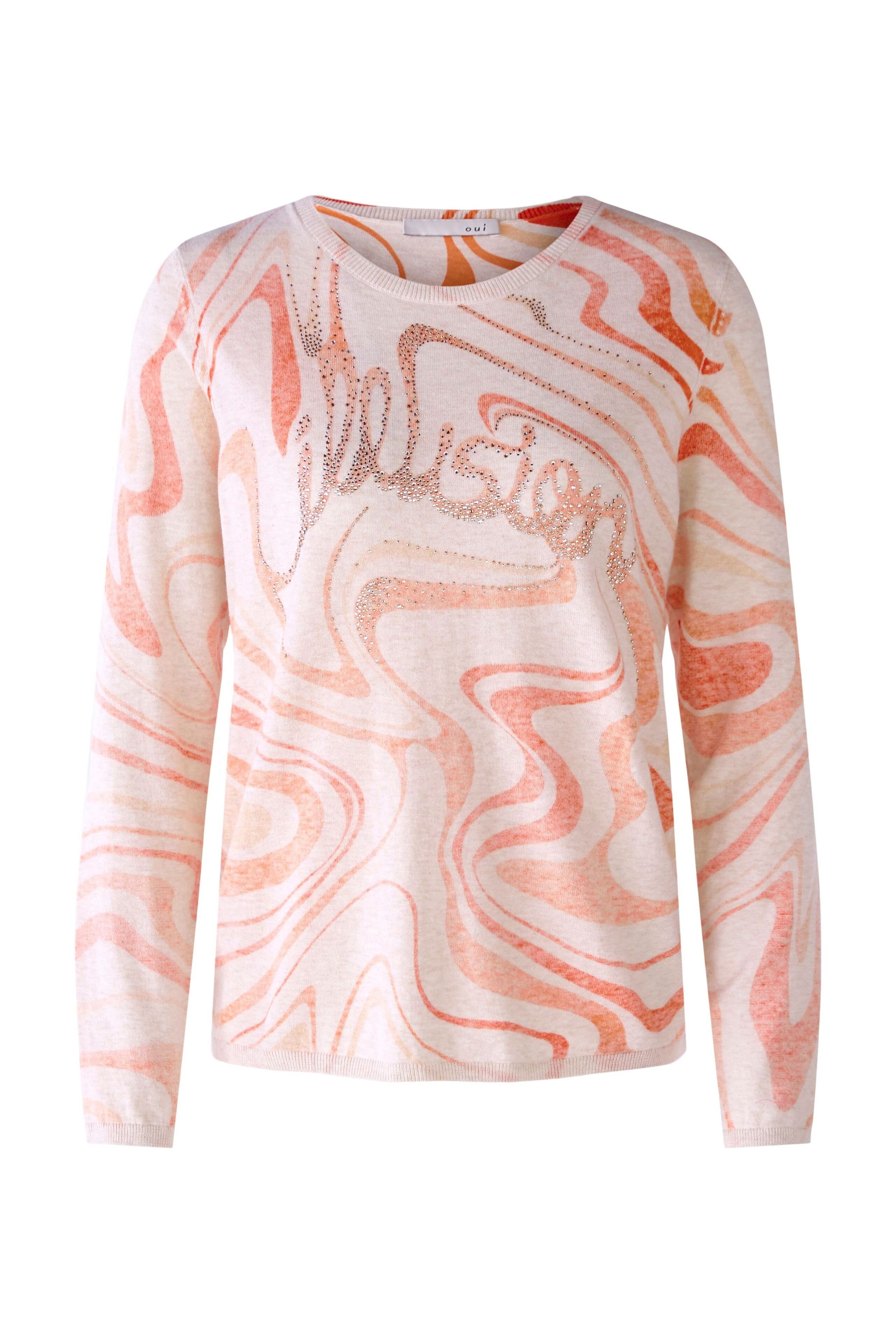 Print Oui Rundhalspullover mit Pullover