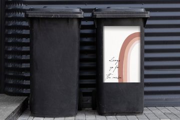 MuchoWow Wandsticker Regenbogen - Immer auf den Regenbogen zugehen - Zitate - Text (1 St), Mülleimer-aufkleber, Mülltonne, Sticker, Container, Abfalbehälter
