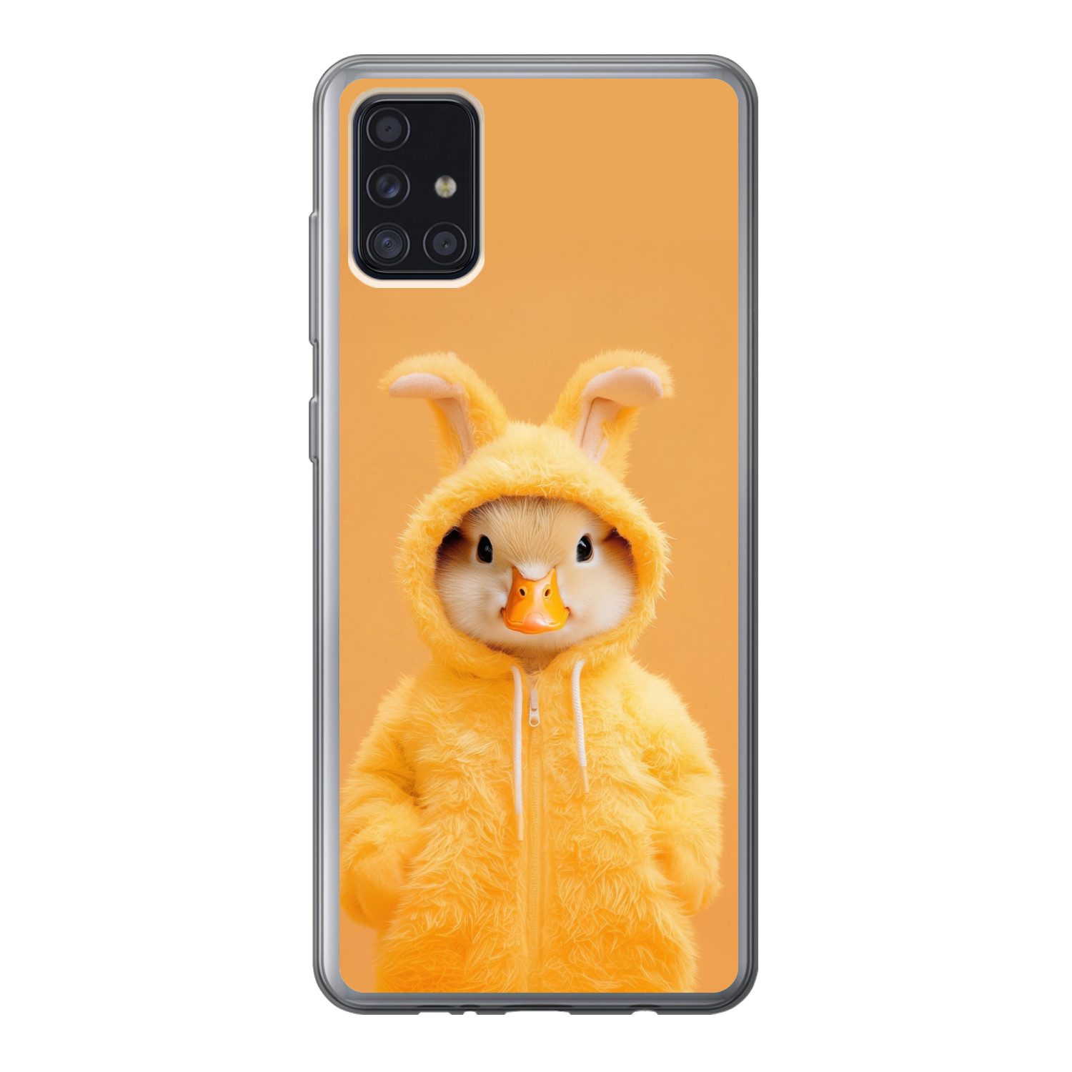 MuchoWow Handyhülle für Samsung Galaxy A52 5G Osterhase - Kostüm - Ente, Smartphone-Bumper, Print, Handy Schutzhülle Dünn