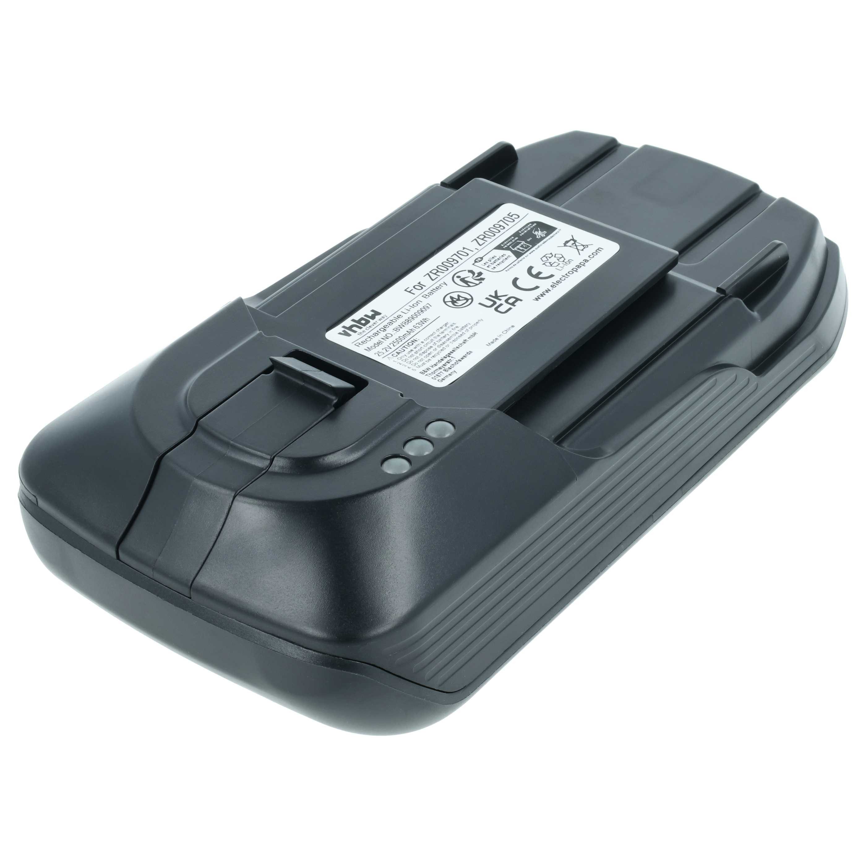 vhbw passend für Rowenta X-FORCE FLEX 11.60, X-FORCE FLEX 12.60, X-FORCE 11 Staubsauger-Akku Akku Li-Ion 2500 mAh (25,2 V, 1 St), Leistungsfähiger Austausch-Akk – Bild 2 von 5