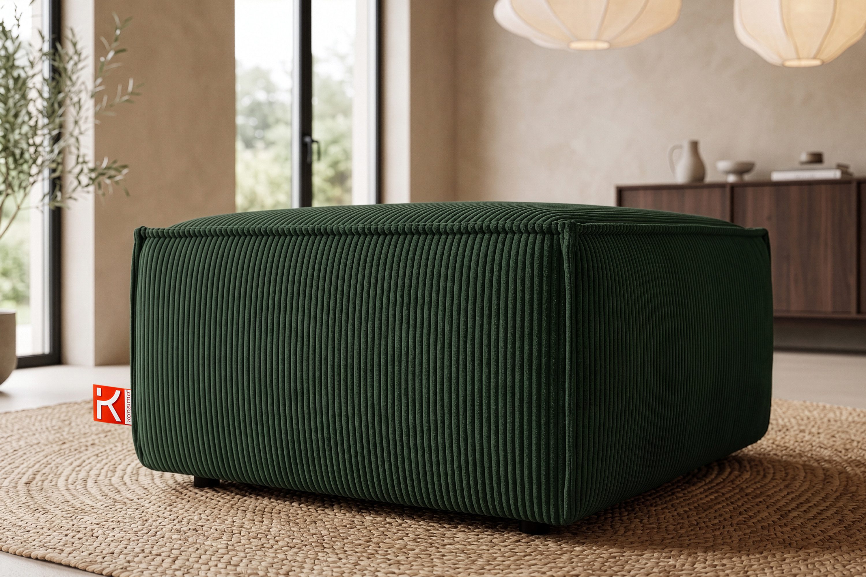 KONSIMO® Sitzhocker NAPI XXL Polsterhocker, Quadratisch 83x83 cm, hergestellt in der EU, mit Wellfedern in der Sitzfläche, Passend zur Serie, Hoher Sitzkomfort