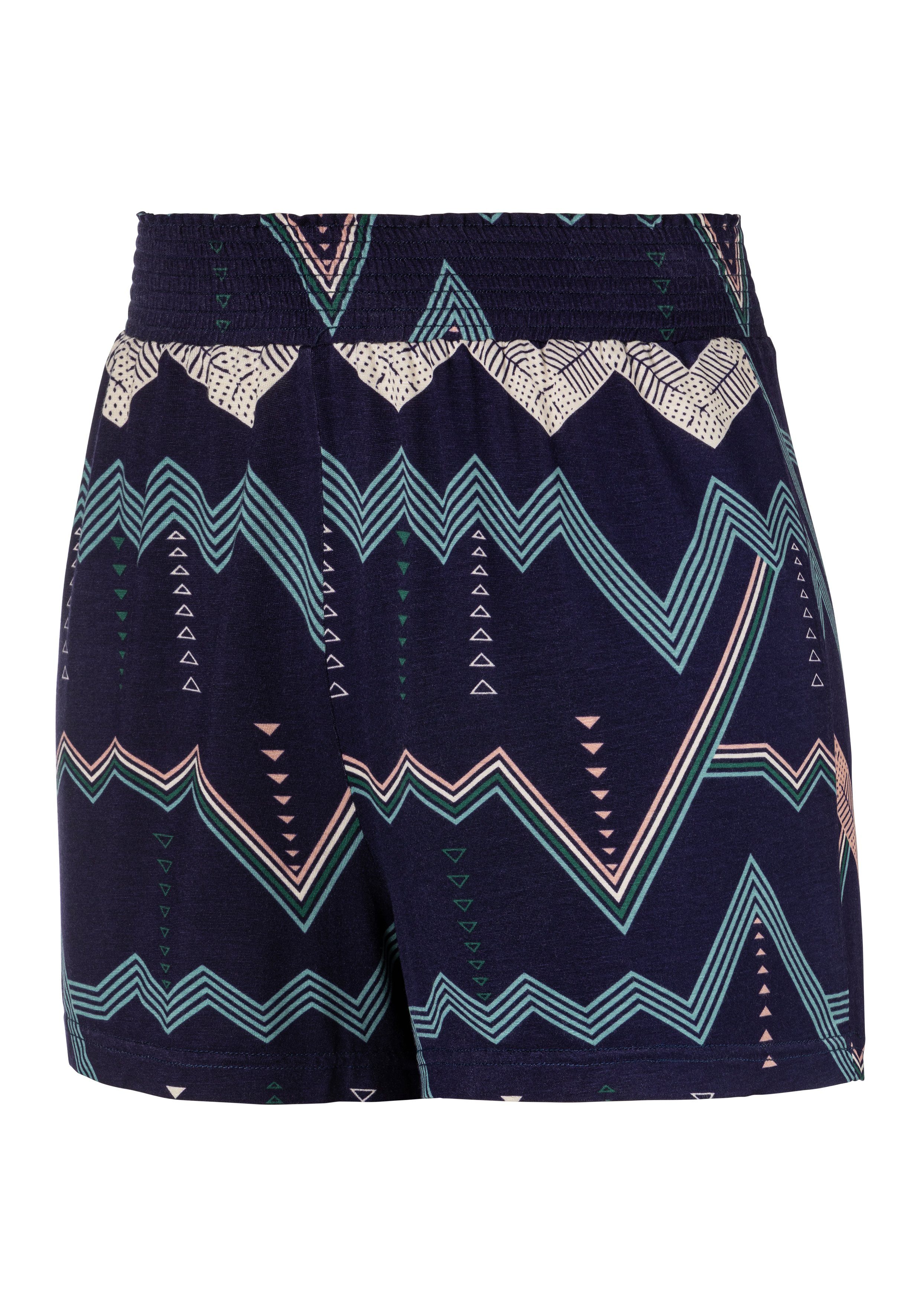 LASCANA Pyjamashorts mit grafischem Zick-Zack Muster
