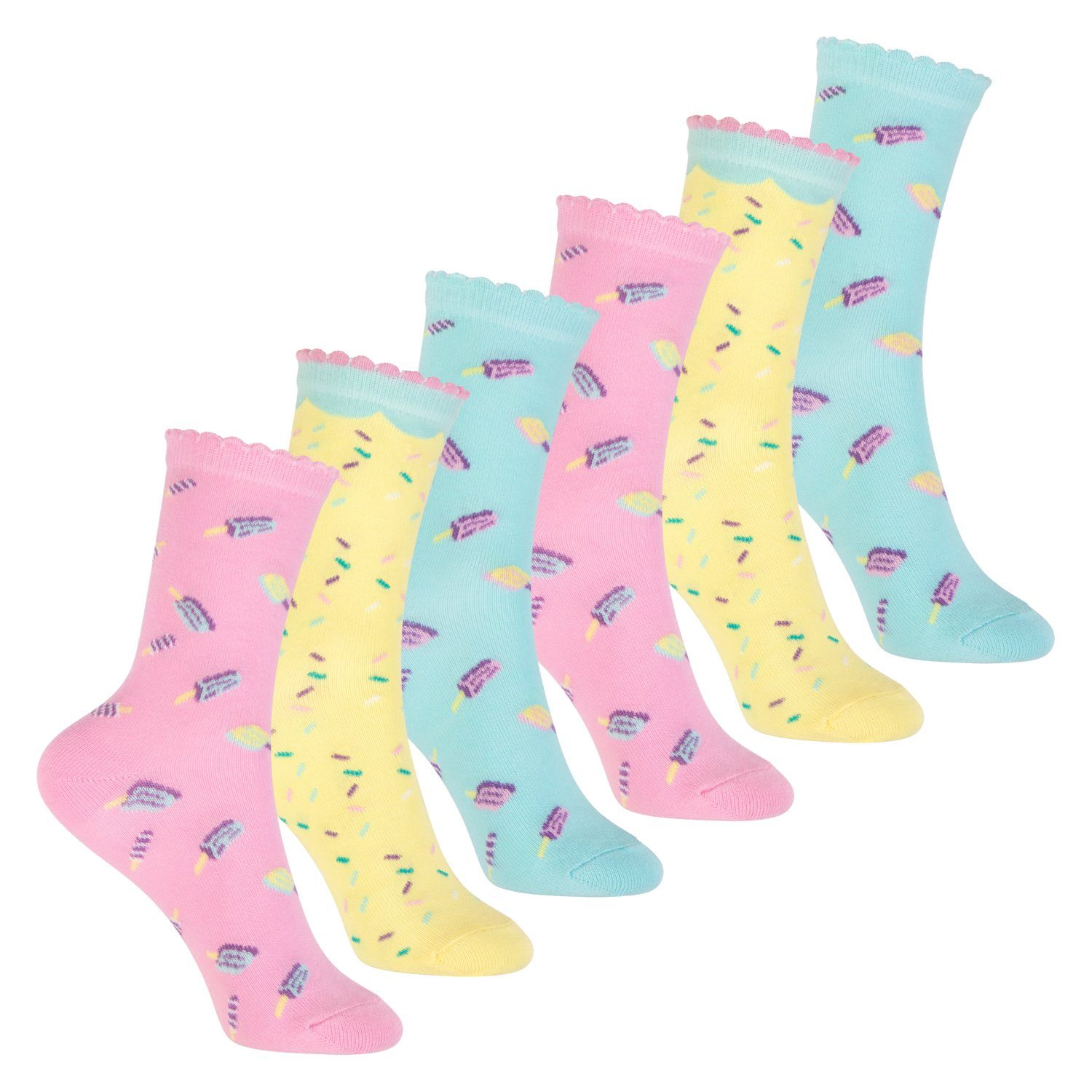 Basicsocken Bunte Baumwoll Socken für Kinder (6er Pack)