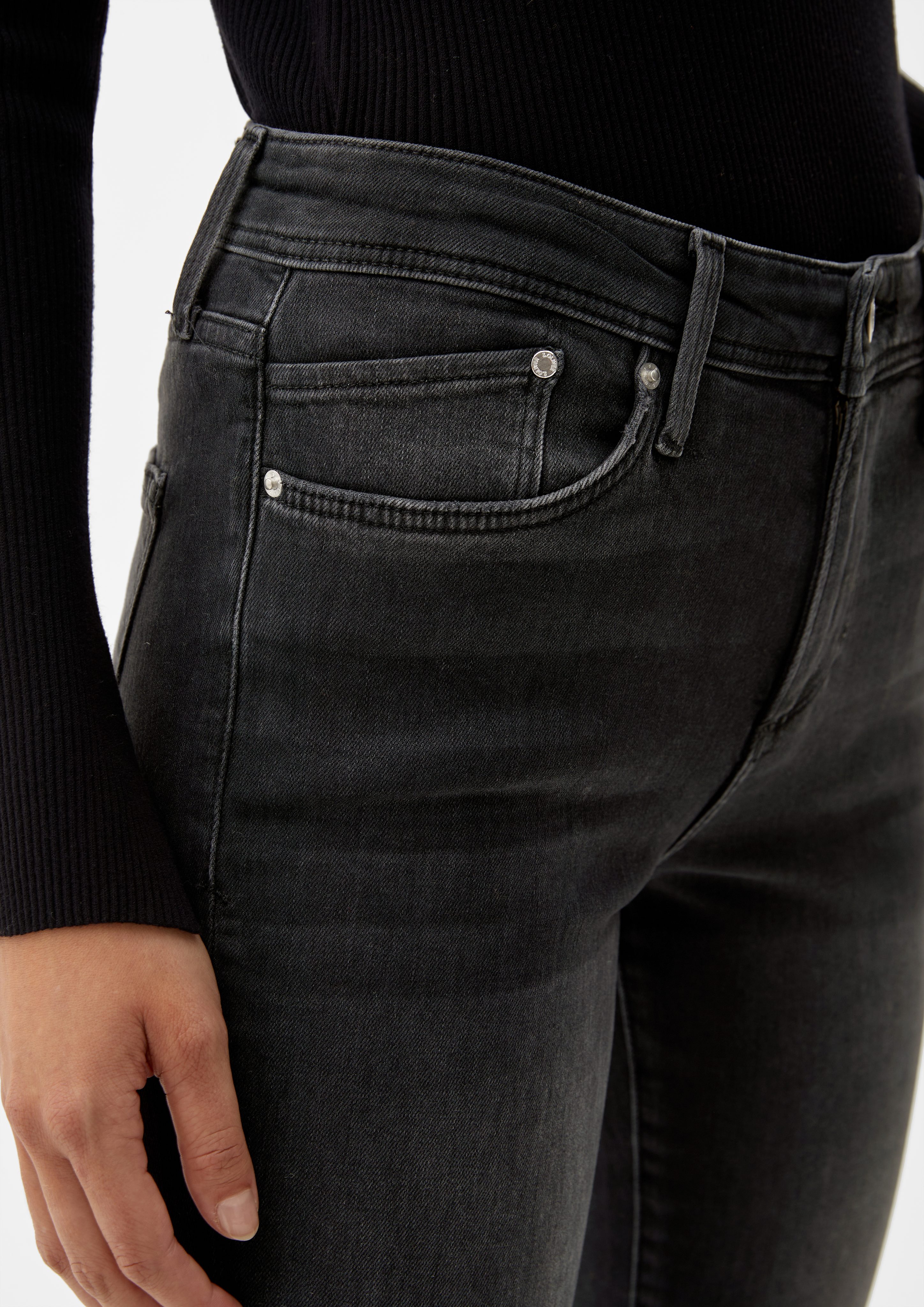 Cropped Jeans 7/8-Jeans graphit s.Oliver Slim: Waschung