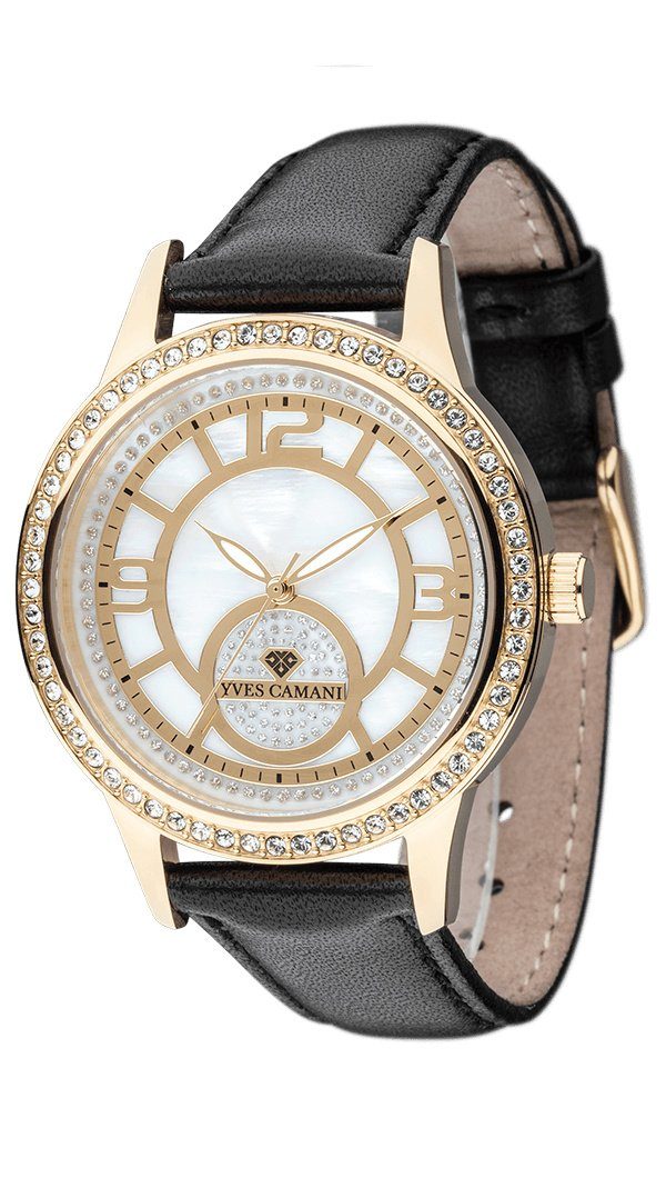 Yves Camani Quarzuhr ROUEN B, Perlmutt-Zifferblatt, kratzfestes Mineralglas, 3 ATM