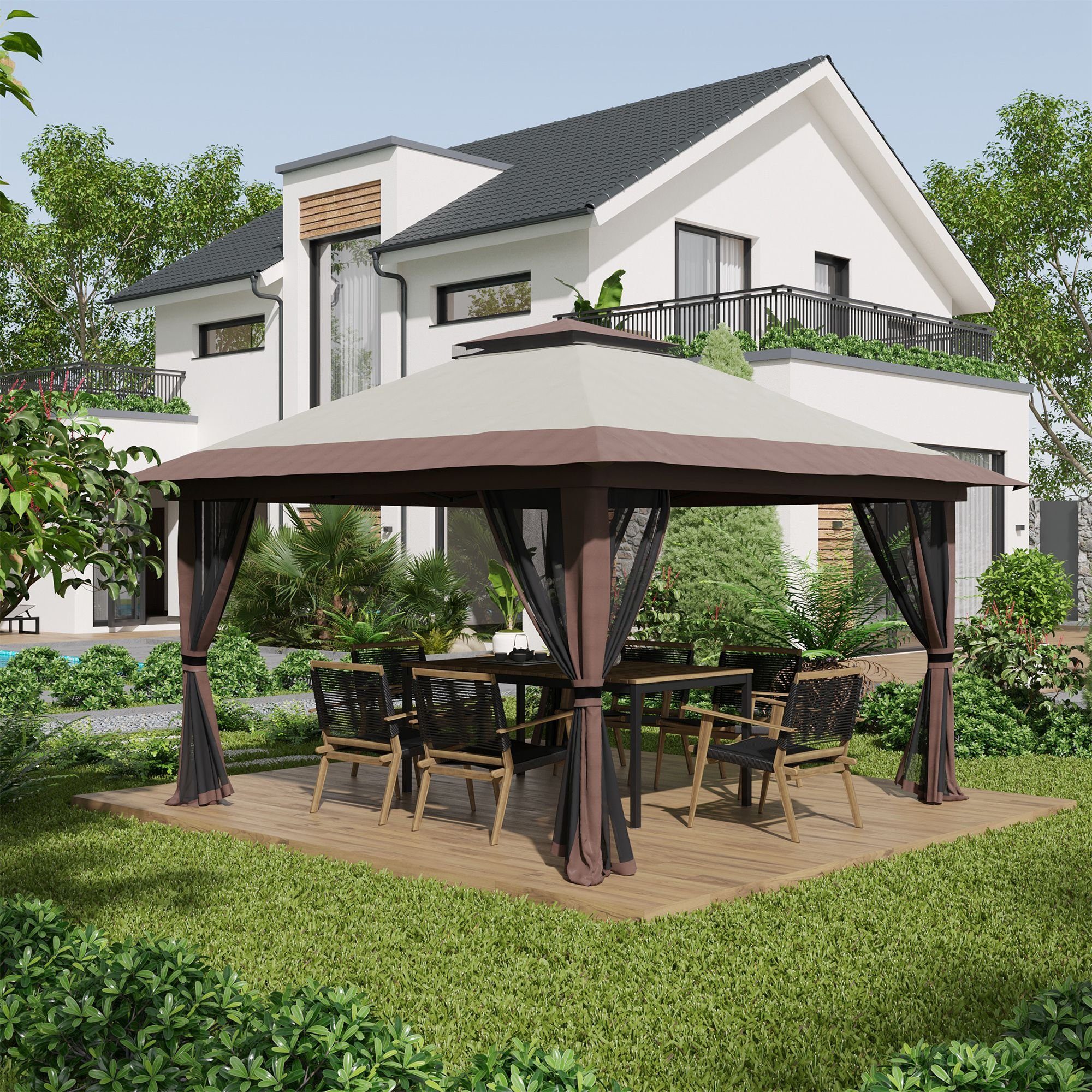 Outsunny Faltpavillon ca. 4 x 4 günstig online kaufen