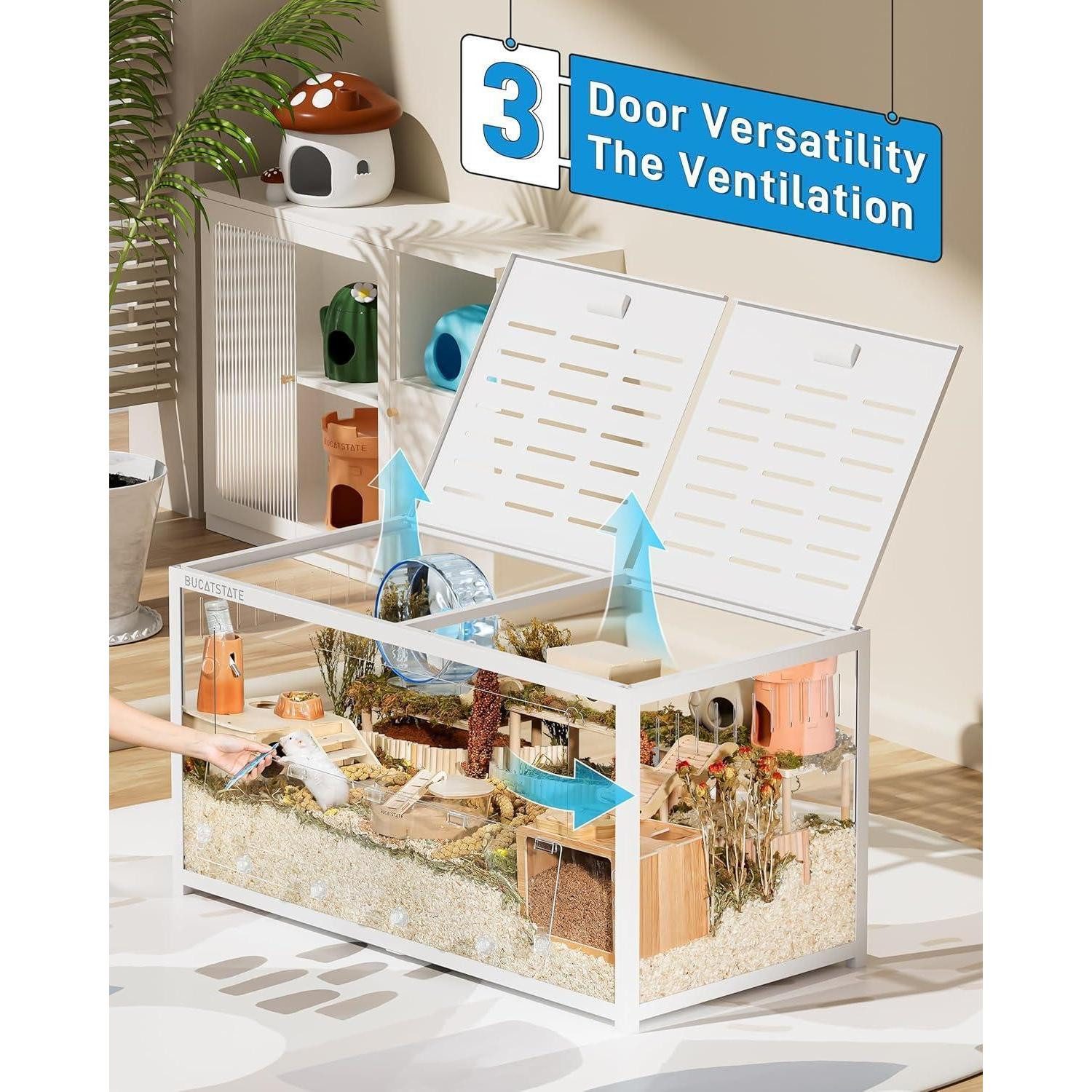 LuxusKollektion Kleintierkäfig Hamsterkäfig Metall Rattenkäfig Groß Stapelbar 100L x 50W x 52H cm