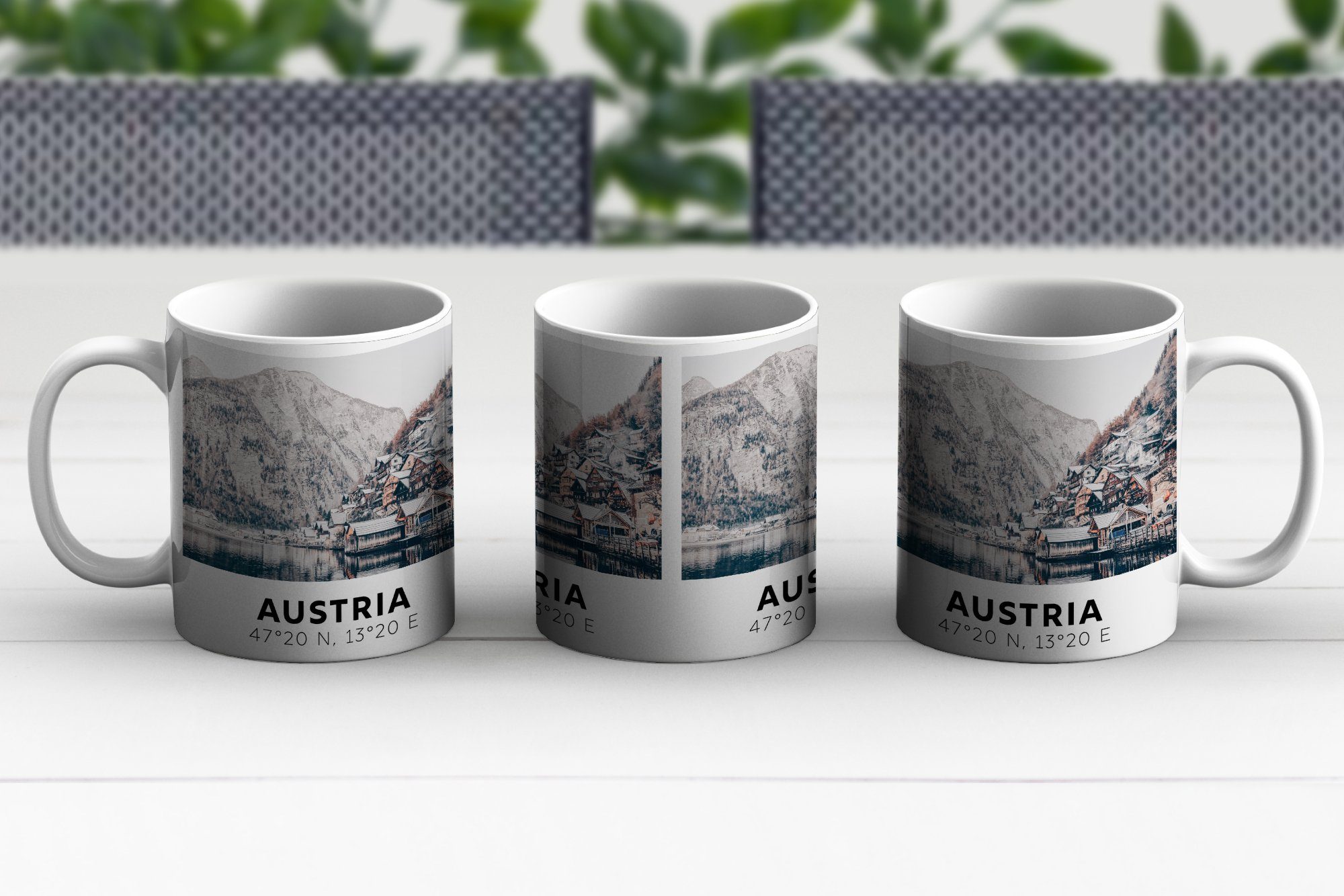 MuchoWow Tasse Österreich - Keramik, Teetasse, Alpen Teetasse, Geschenk - Wasser Becher, - Berg, Kaffeetassen