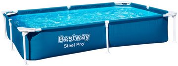 Bestway Framepool Steel Pro™, Frame Pool ohne Pumpe 221x150x43 cm, dunkelblau