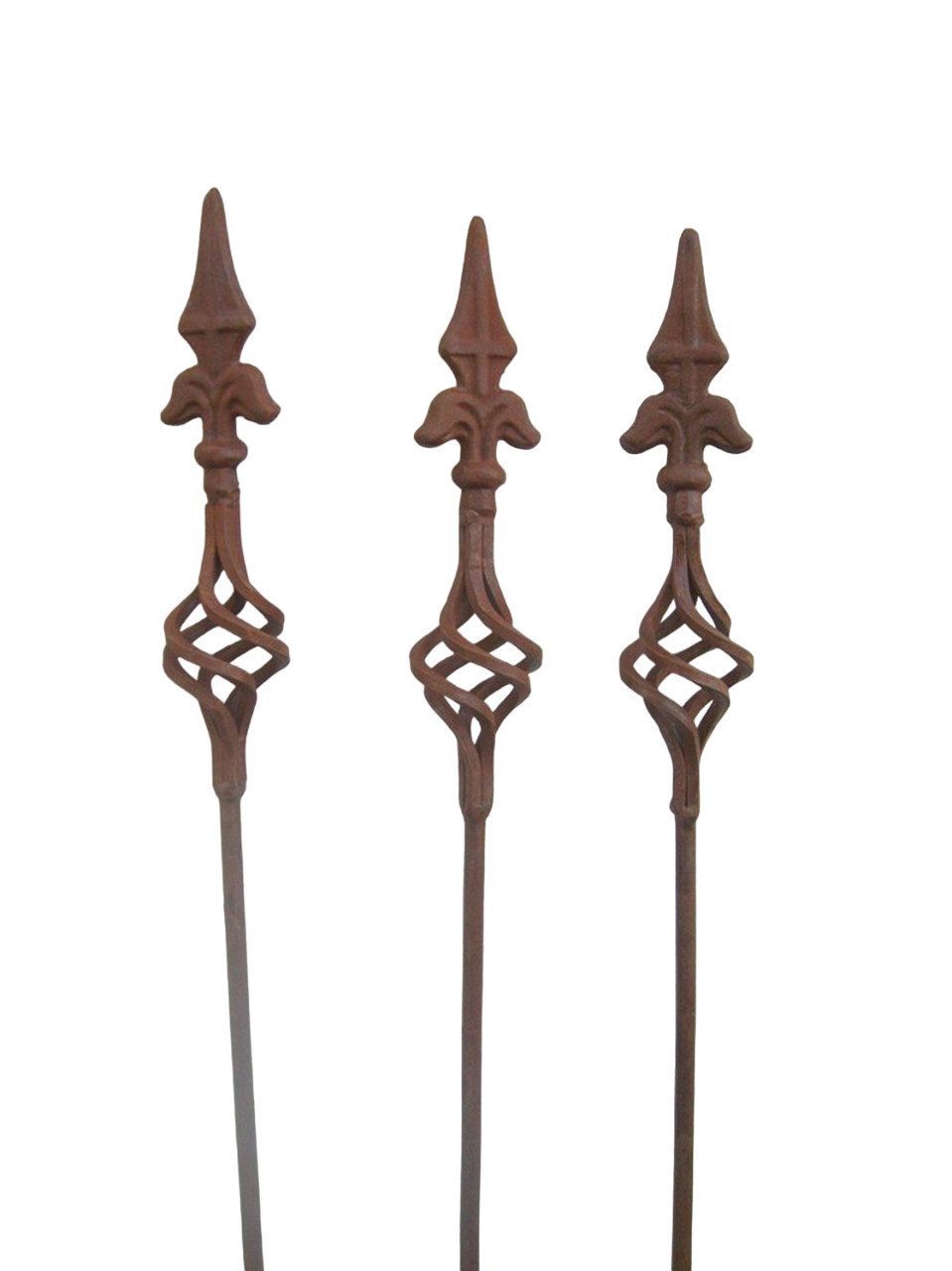 Deko-Impression Gartenstecker 3er Set Gartenstab, Rankstab, Rosenstab, gedr. Spitze Eisen Rost,115 (3-St)
