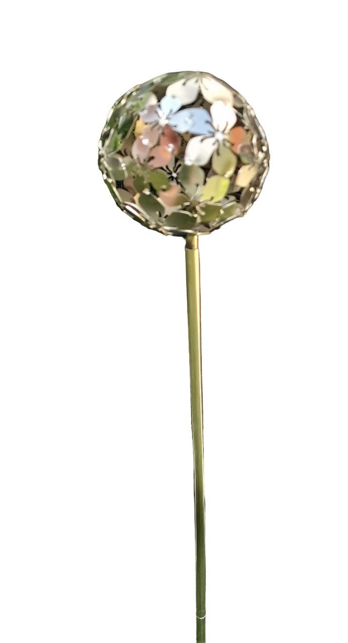 Jürgen Bocker - Gartenambiente Gartenstecker Rosenkugel Flower Edelstahl matt mit Stab 80 cm