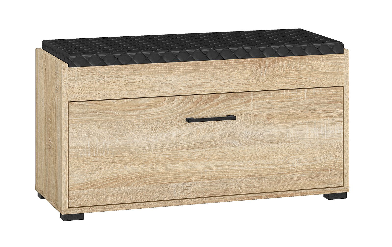 Feldmann-Wohnen Schuhbank Caro (Klapptür, 1 Einlegeboden, 1 Fach unter aufklappbarem Oberboden, 1-St., 1-teilig), 90cm sonoma Eiche hell