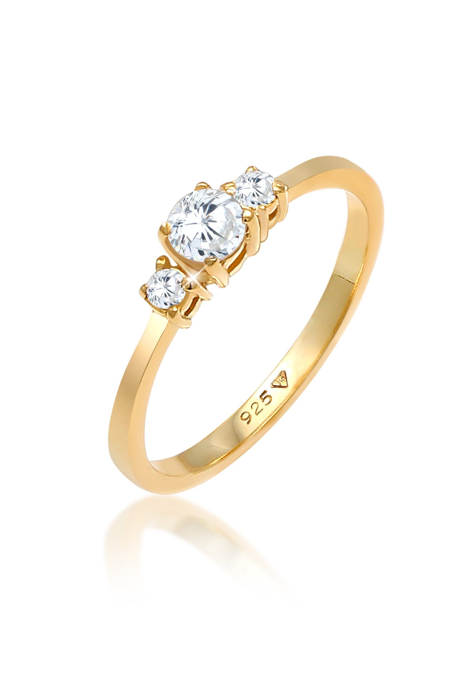 Fingerring Verlobungsring Zirkonia 925 Silber