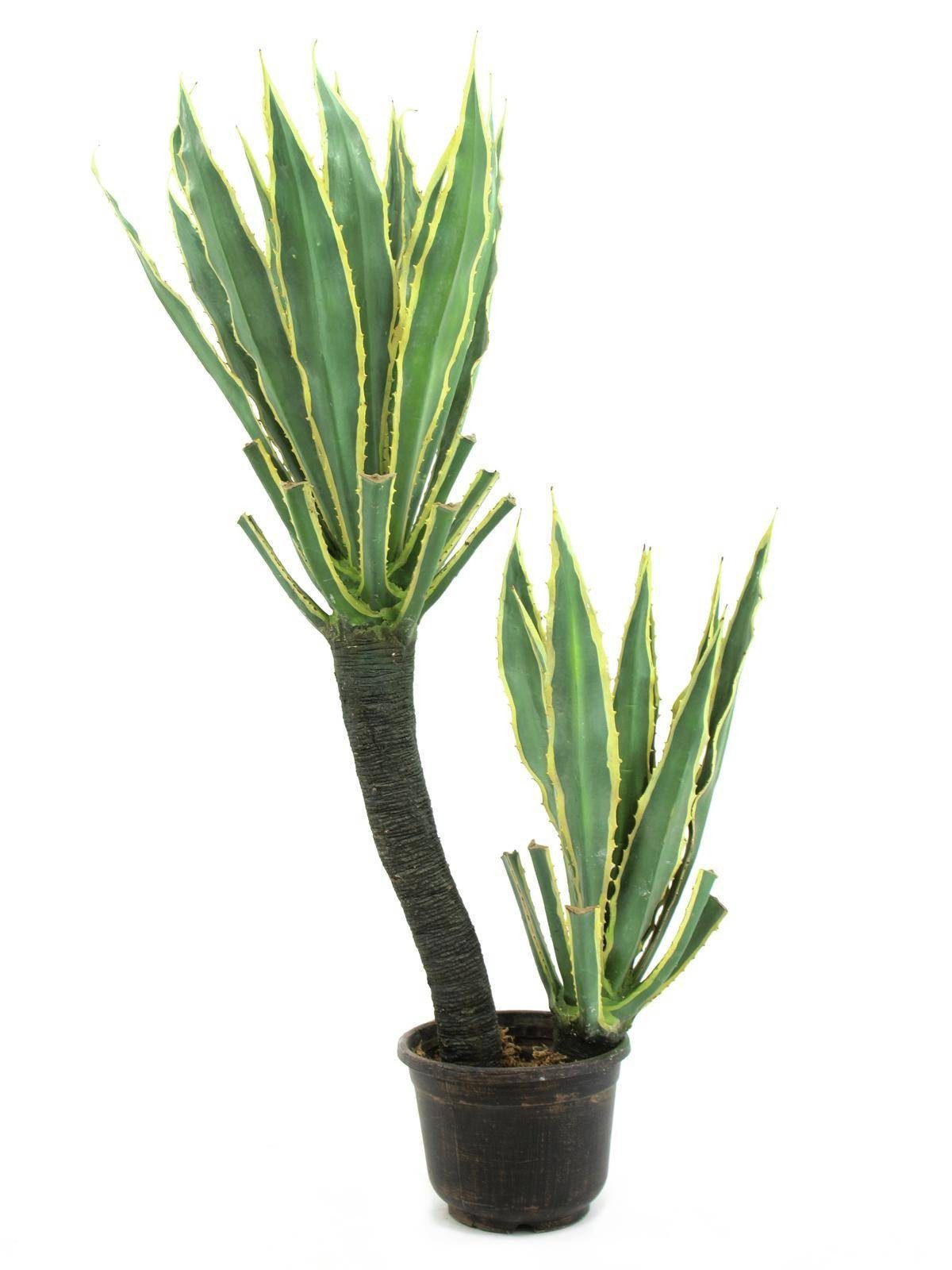 Kunstpflanze Deko Agave, grün-gelb, 2 Blattstände, 29 Blätter, 160cm Agave (Agave americana), artplants, Höhe 160.0 cm