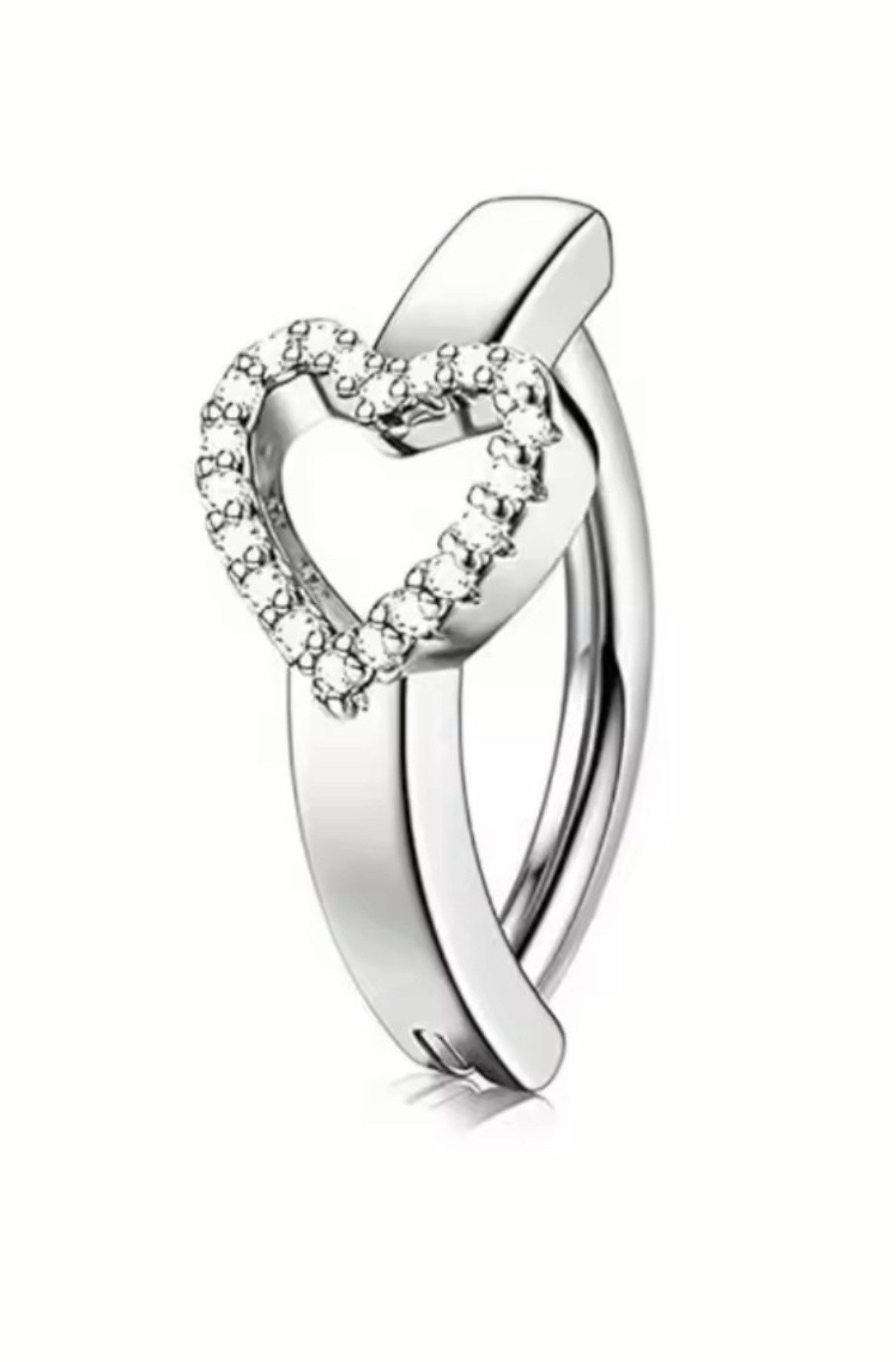 Karisma Schmuck Bauchnabelpiercing Top Down Herz Silberfarben/Goldfarben – Kupfer mit Edelstahl Steg, Zirkonia Damen Bauchpiercing