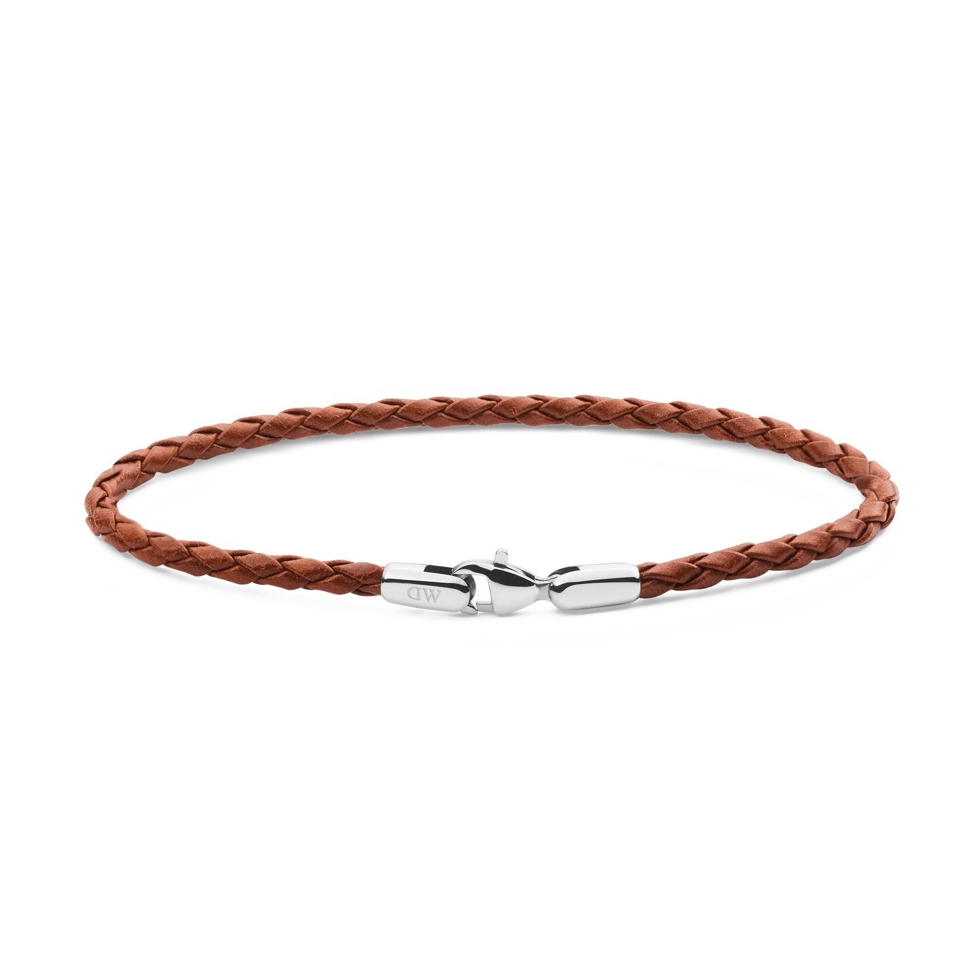 Daniel Wellington Lederarmband Geflochtenes braunes Lederarmband St. Mawes Daniel