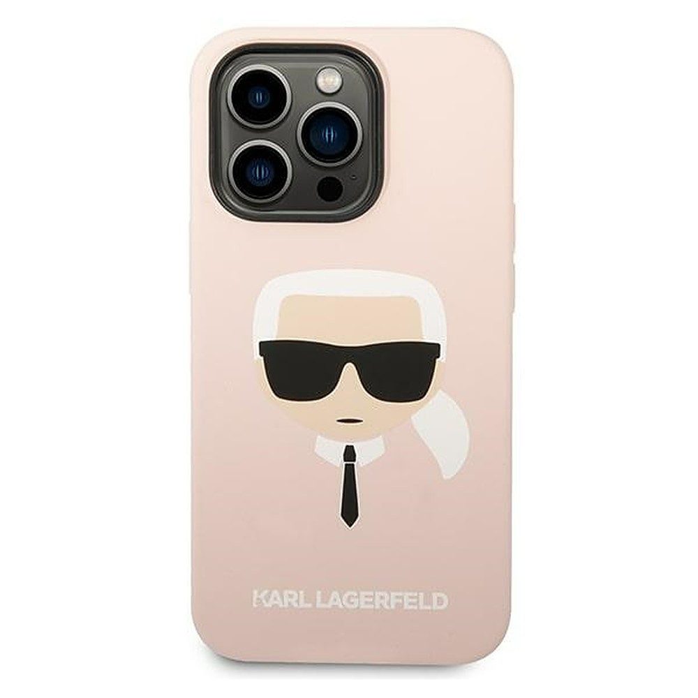 KARL LAGERFELD Handyhülle Schutzhülle Handyschale Rückschale 6,7 Zoll, MagSafe, Mikrofaser-Innenfutter, Karl's Head