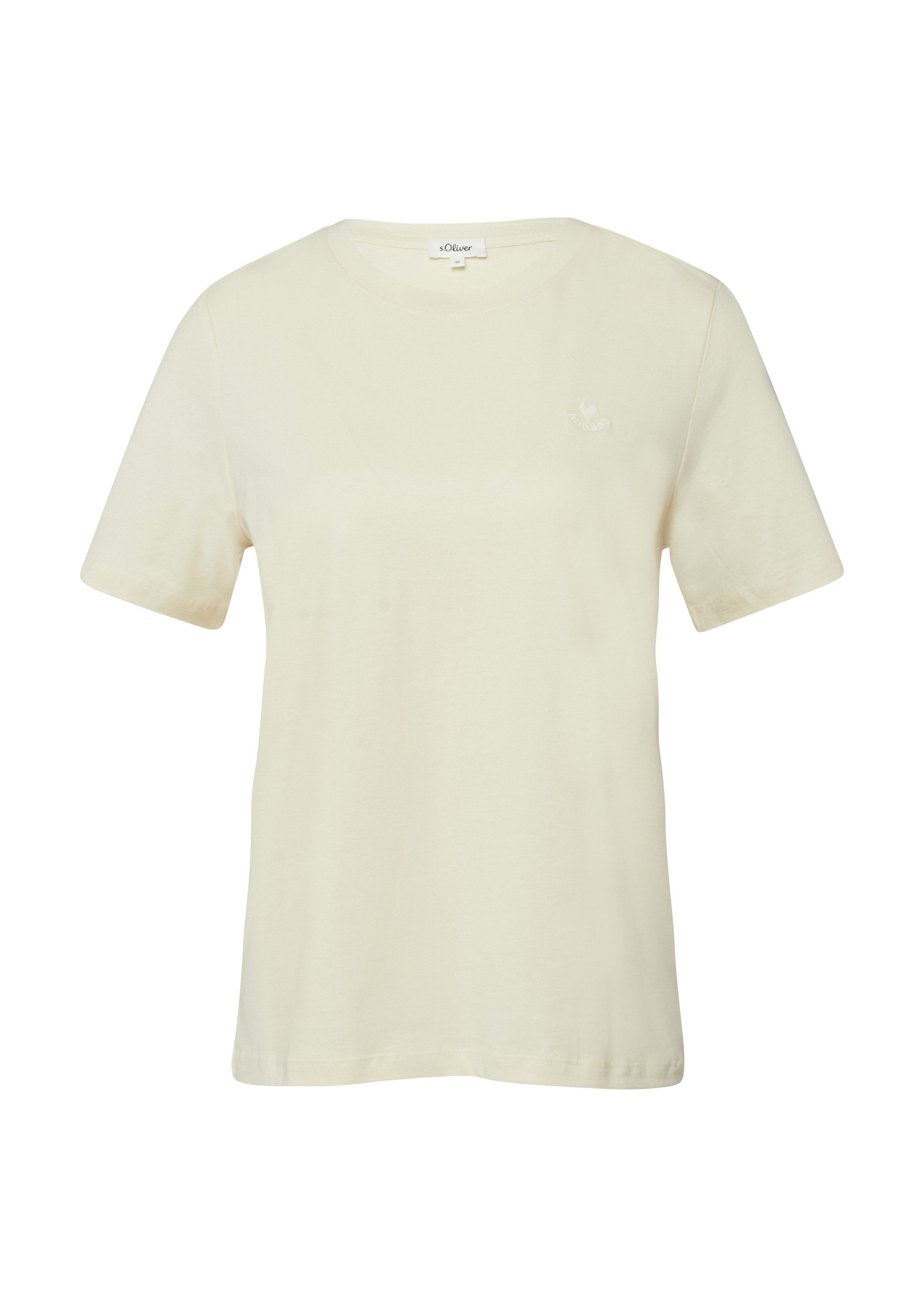 s.Oliver Kurzarmshirt T-Shirt Jersey-T-Shirt im Regular Fit mit Herz-Sticke günstig online kaufen
