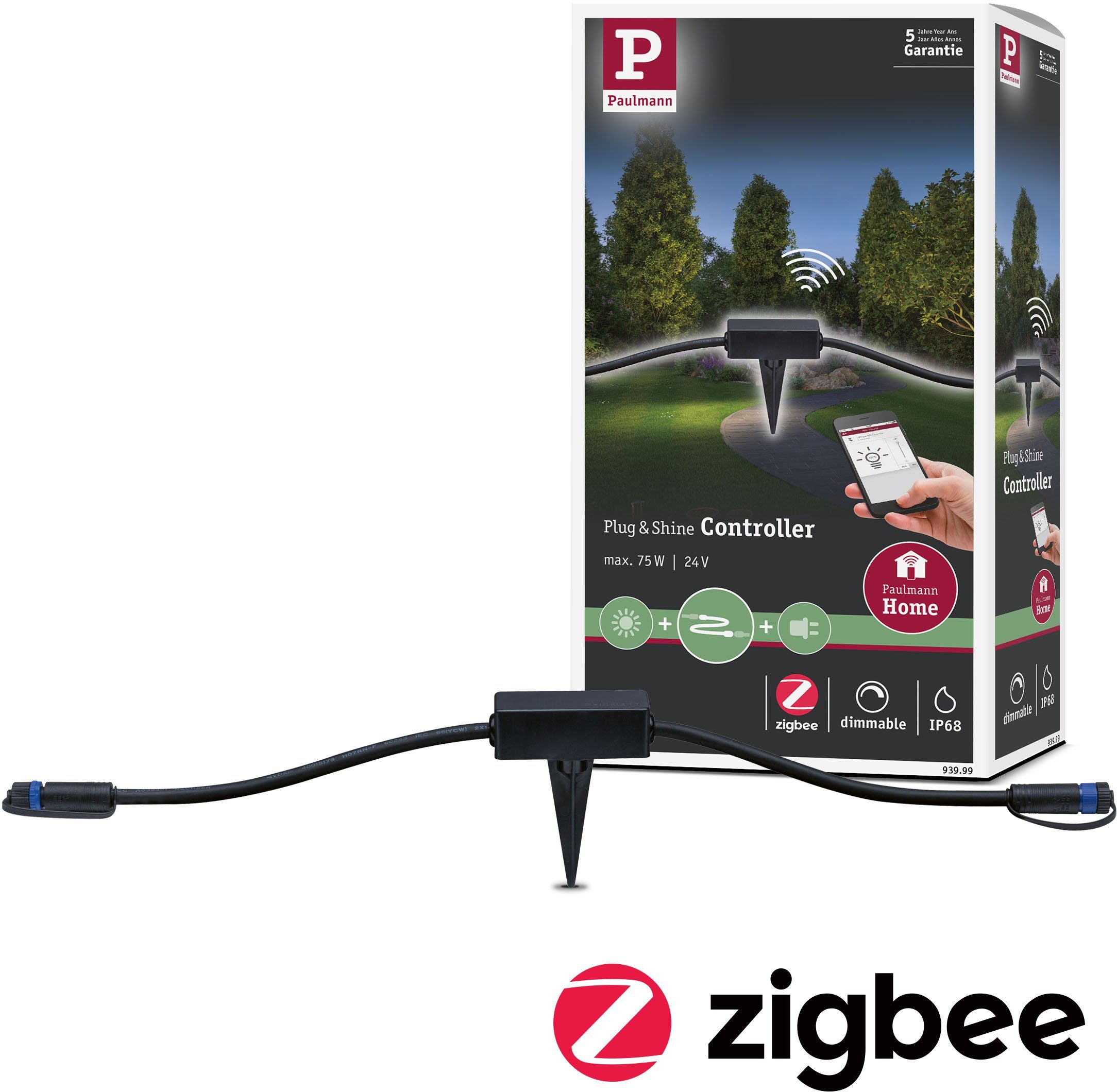 Plug ZigBee Paulmann mit IP68, & Outdoor Zubehörteilen Shine Schienensystem-Controller + 1-tlg), Leuchten (Packung, Kombinierbar Lichtsteuerung, Plug allen & Controller, Shine