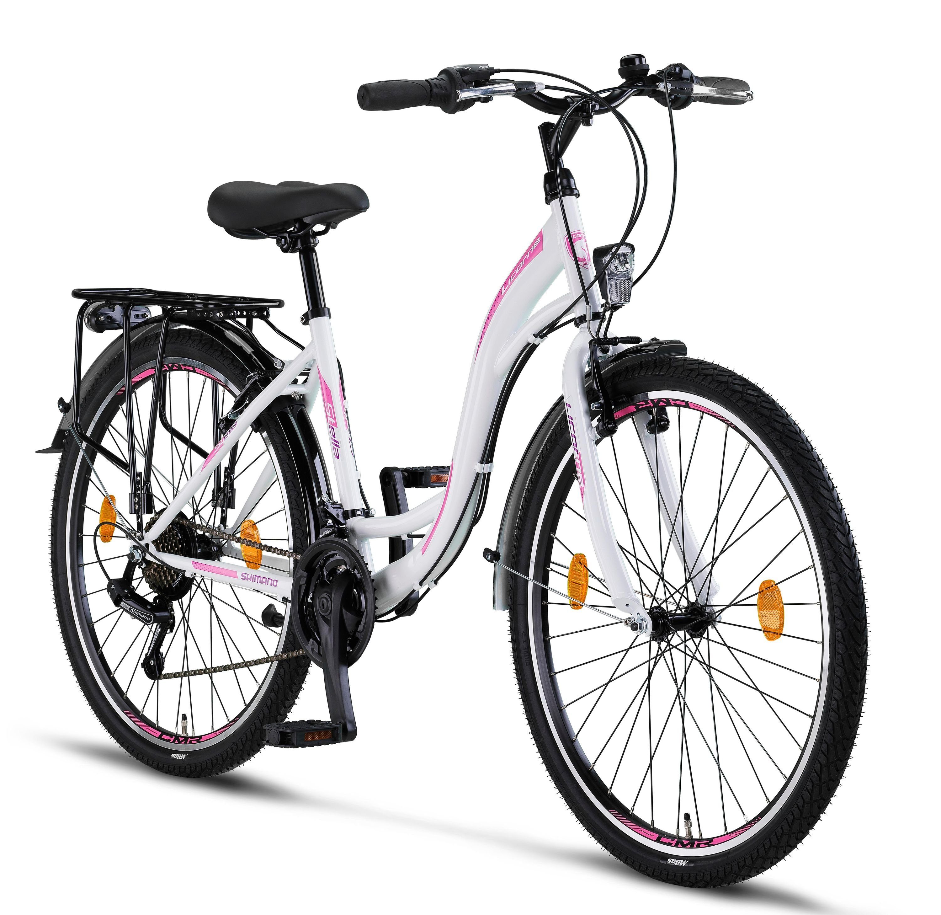 Licorne Bike Cityrad »Licorne Bike Stella Premium City Bike in 24, 26 und 28  Zoll - Fahrrad für Mädchen, Jungen, Herren und Damen - Shimano 21 Gang- Schaltung - Hollandfahrrad«