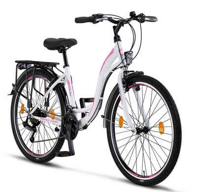 Licorne Bike Cityrad Licorne Bike Stella Premium City Bike in 24, 26 und 28 Zoll - Fahrrad für Mädchen, Jungen, Herren und Damen - Shimano 21 Gang-Schaltung - Hollandfahrrad