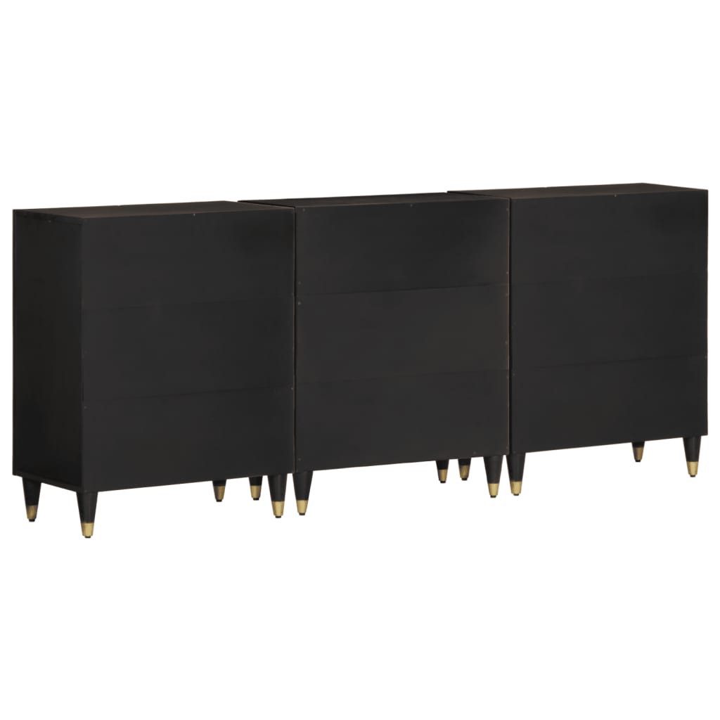 vidaXL Sideboard Beistellschränke 3 Stk. 60x33x75 cm Massivholz (3 St)