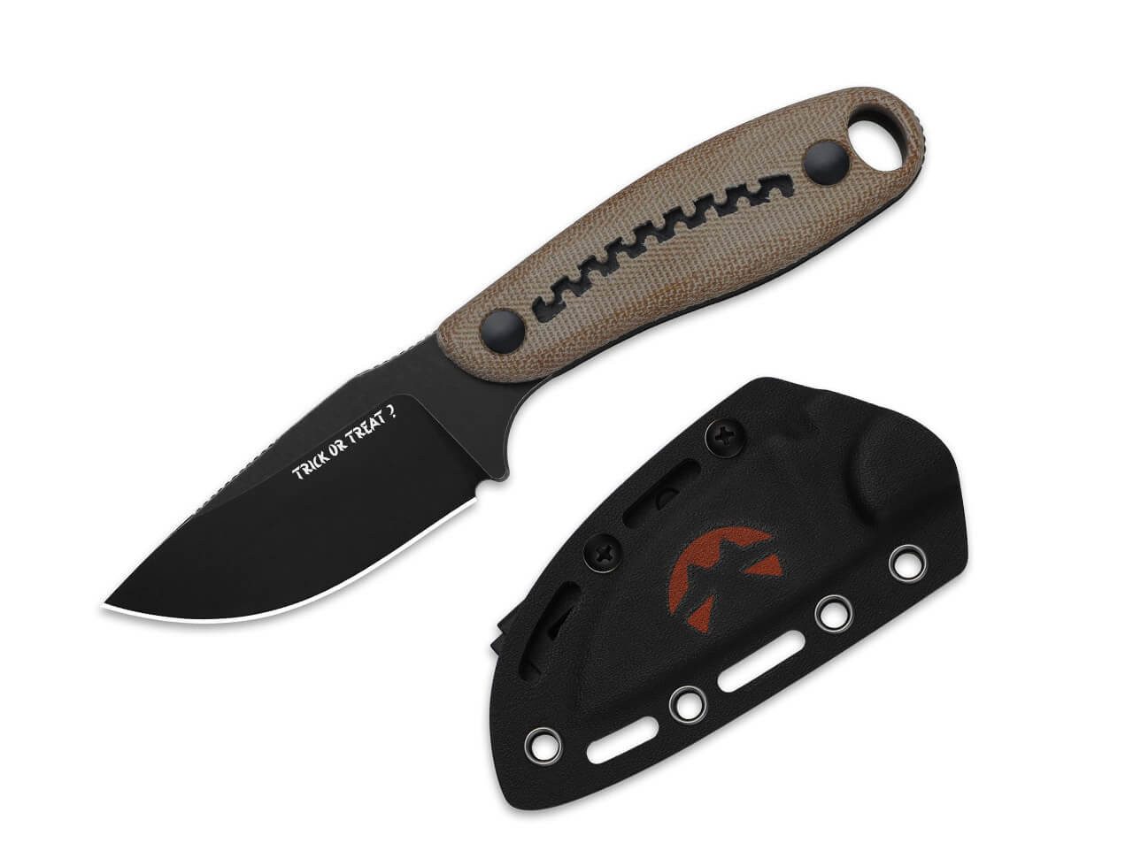 Kizer Universalmesser Kizer Hare Nitro-V Brown Micarta & G10 Halloween, feststehendes Messer, (1 St), Scheide inklusive
