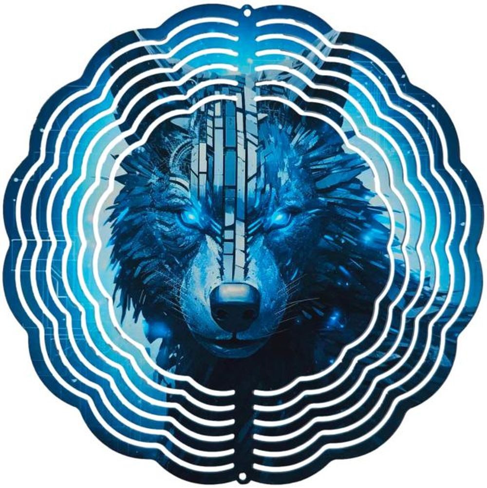 Ladreas Windspiel Edelstahl 3D Windspiel Windspinner 20cm Wolf 5 WI231