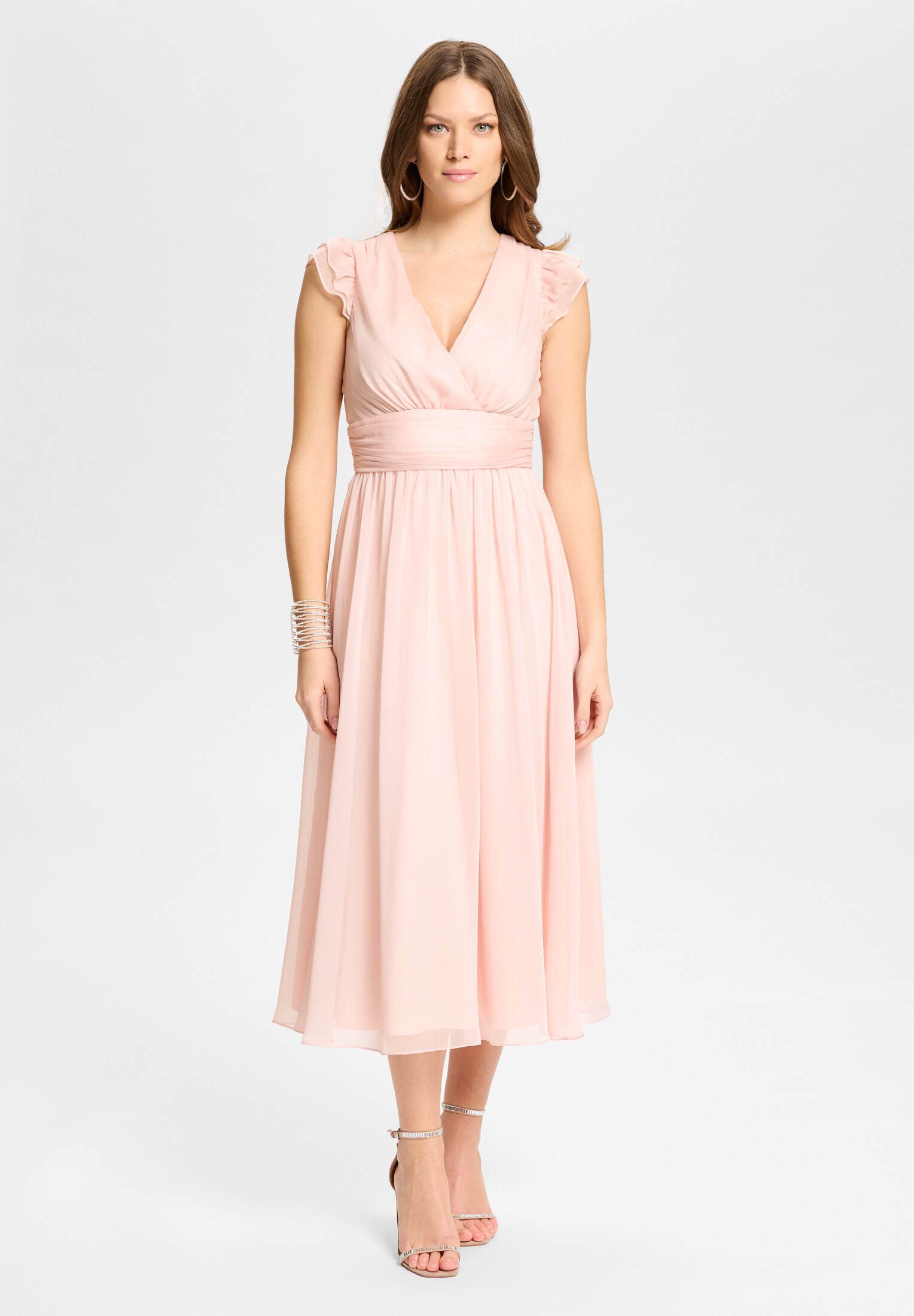 SWING Cocktailkleid - Cocktailkleid aus Crinkle Chiffon Taillierter Schnitt mit fließendem Rockteil