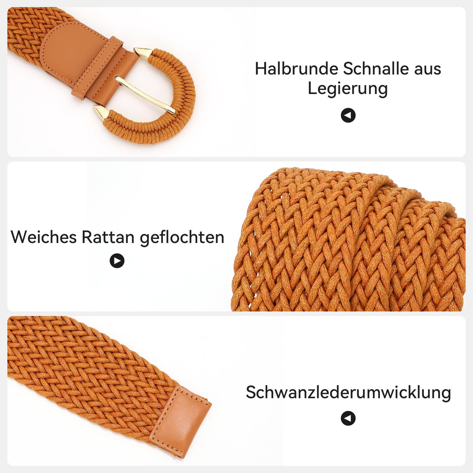 Coonoor Flechtgürtel Rattan-Flechtgürtel für Damen, breiter günstig online kaufen