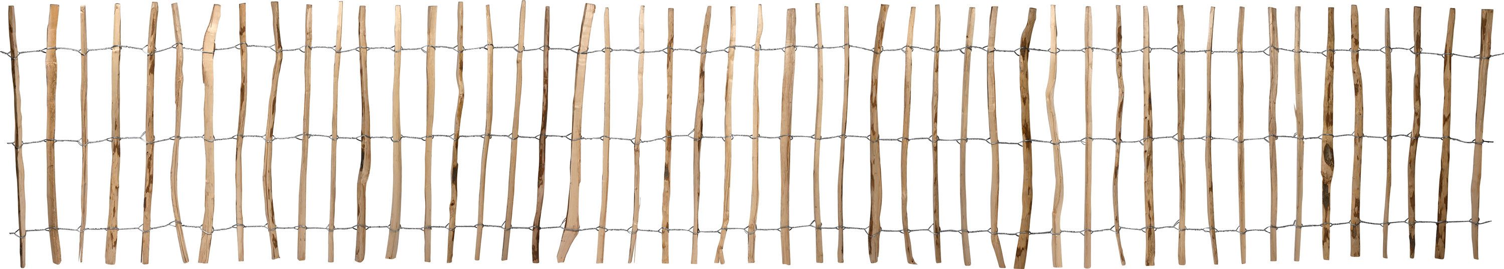 dobar Staketenzaun aus robustem, geschältem Haselnussholz, HxL: 90x500cm
